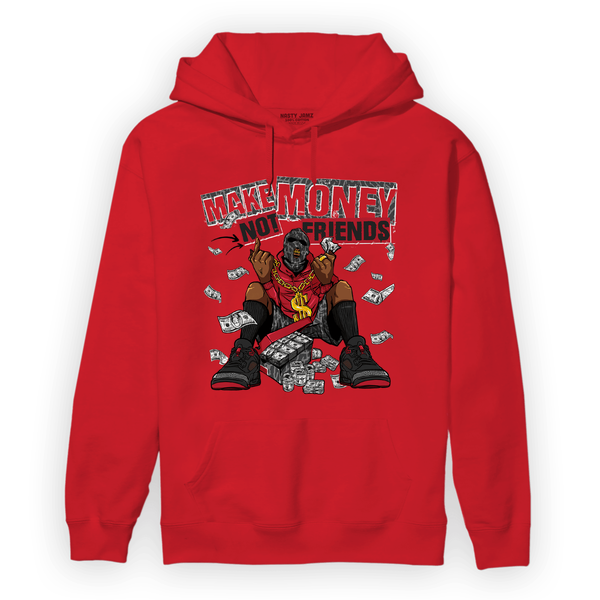 Spizike Low Bred Hoodie Match Make Money Not Friends - NastyJamz
