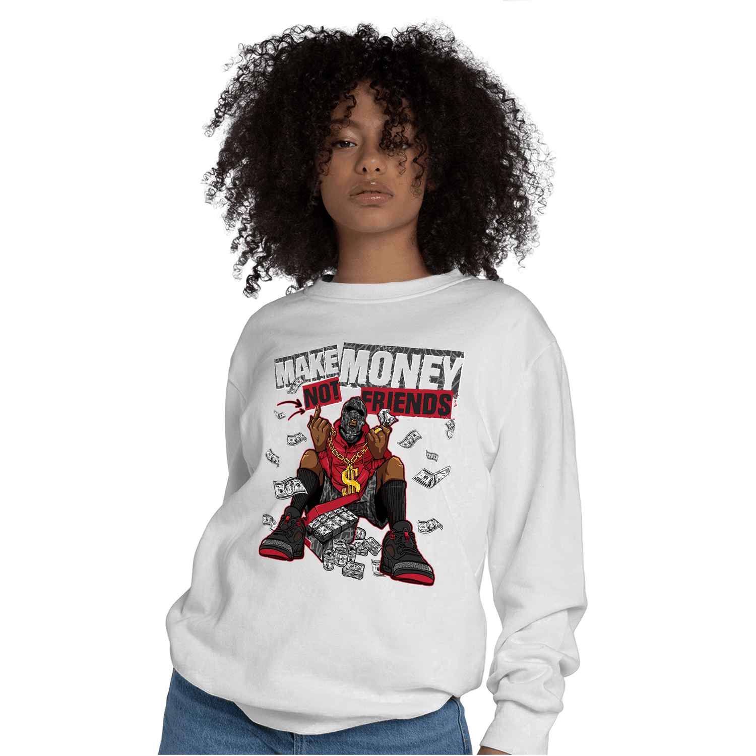 Spizike Low Bred Sweatshirt Match Make Money Not Friends - NastyJamz