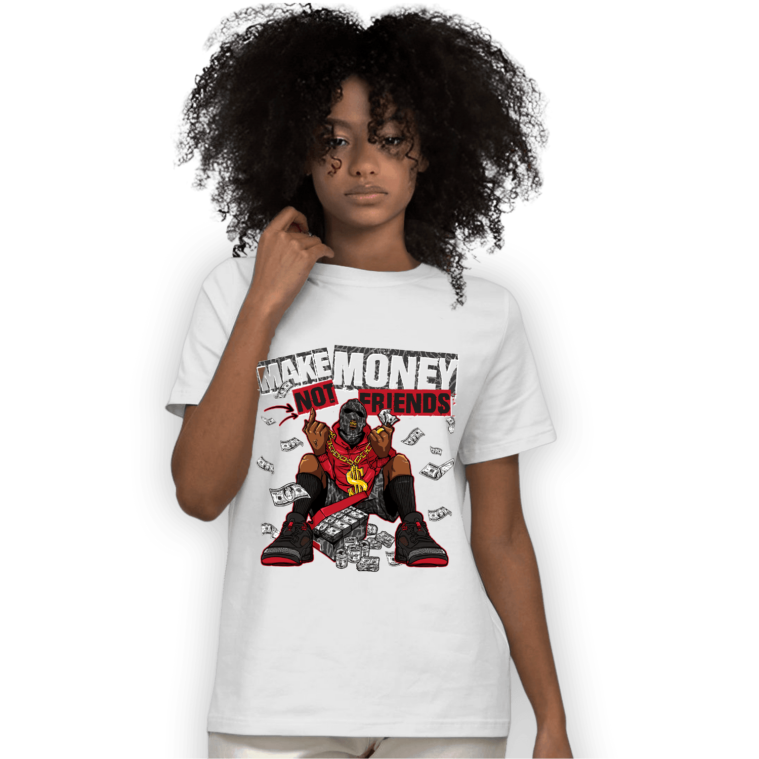 Spizike Low Bred T Shirt Match Make Money Not Friends - NastyJamz