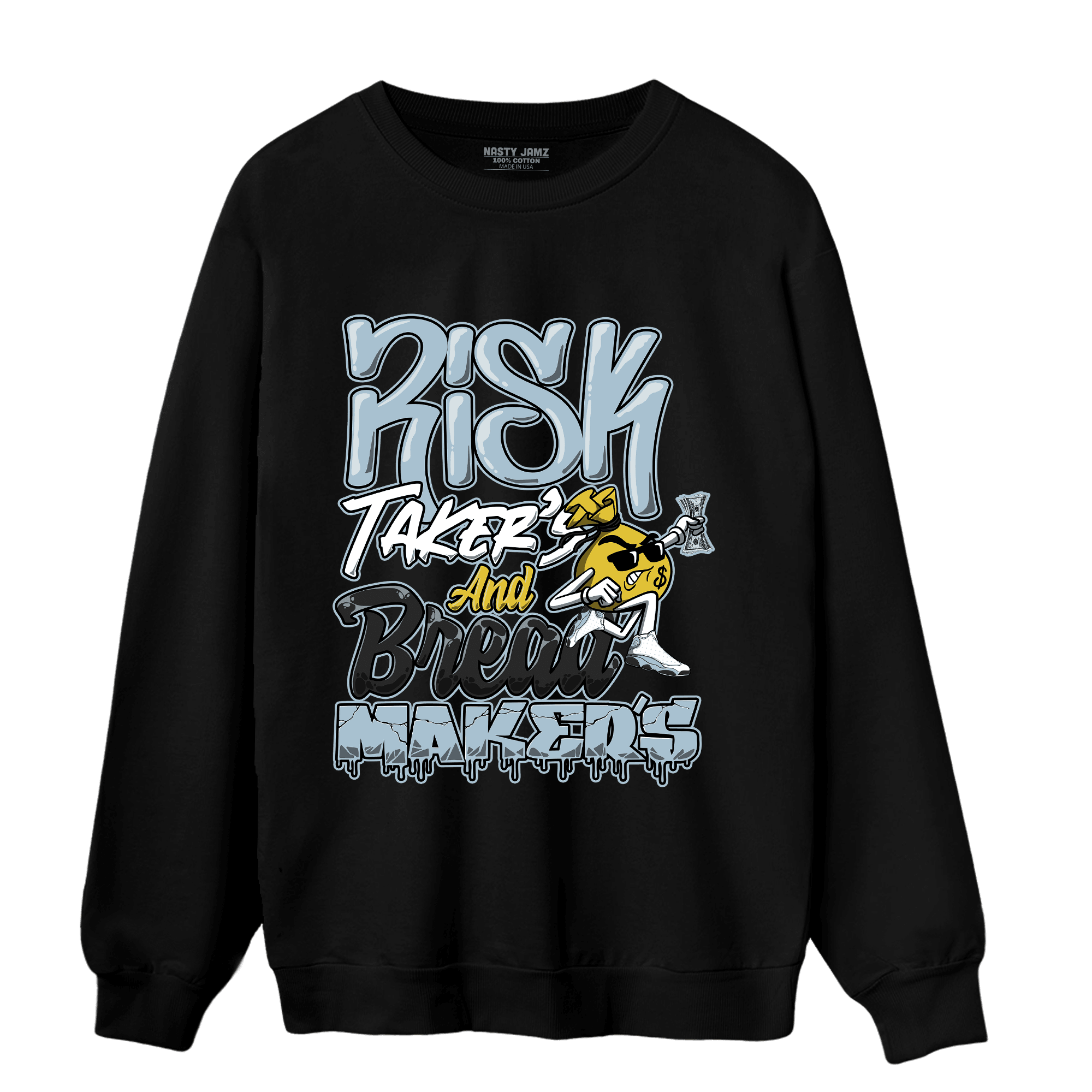 Blue Grey 13s Sweatshirt Match Making Our Bread - NastyJamz