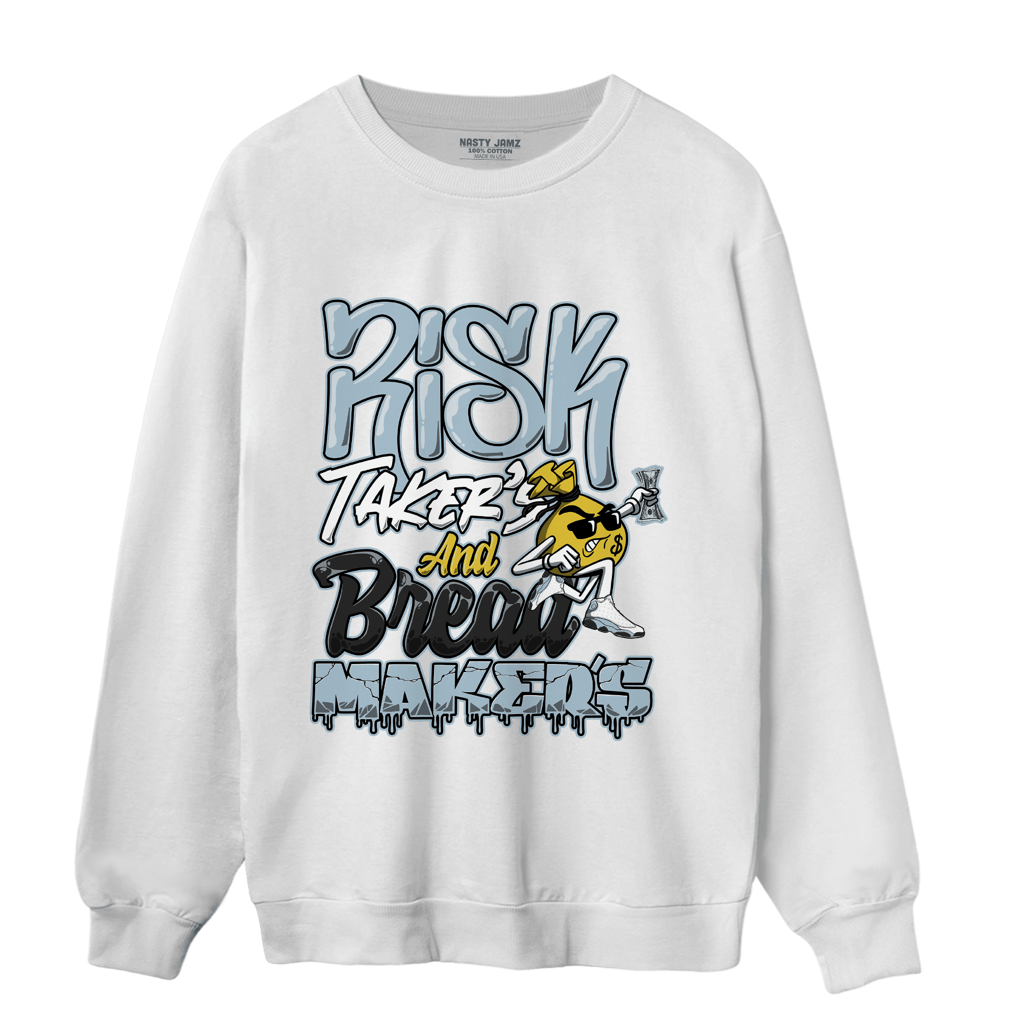 Blue Grey 13s Sweatshirt Match Making Our Bread - NastyJamz