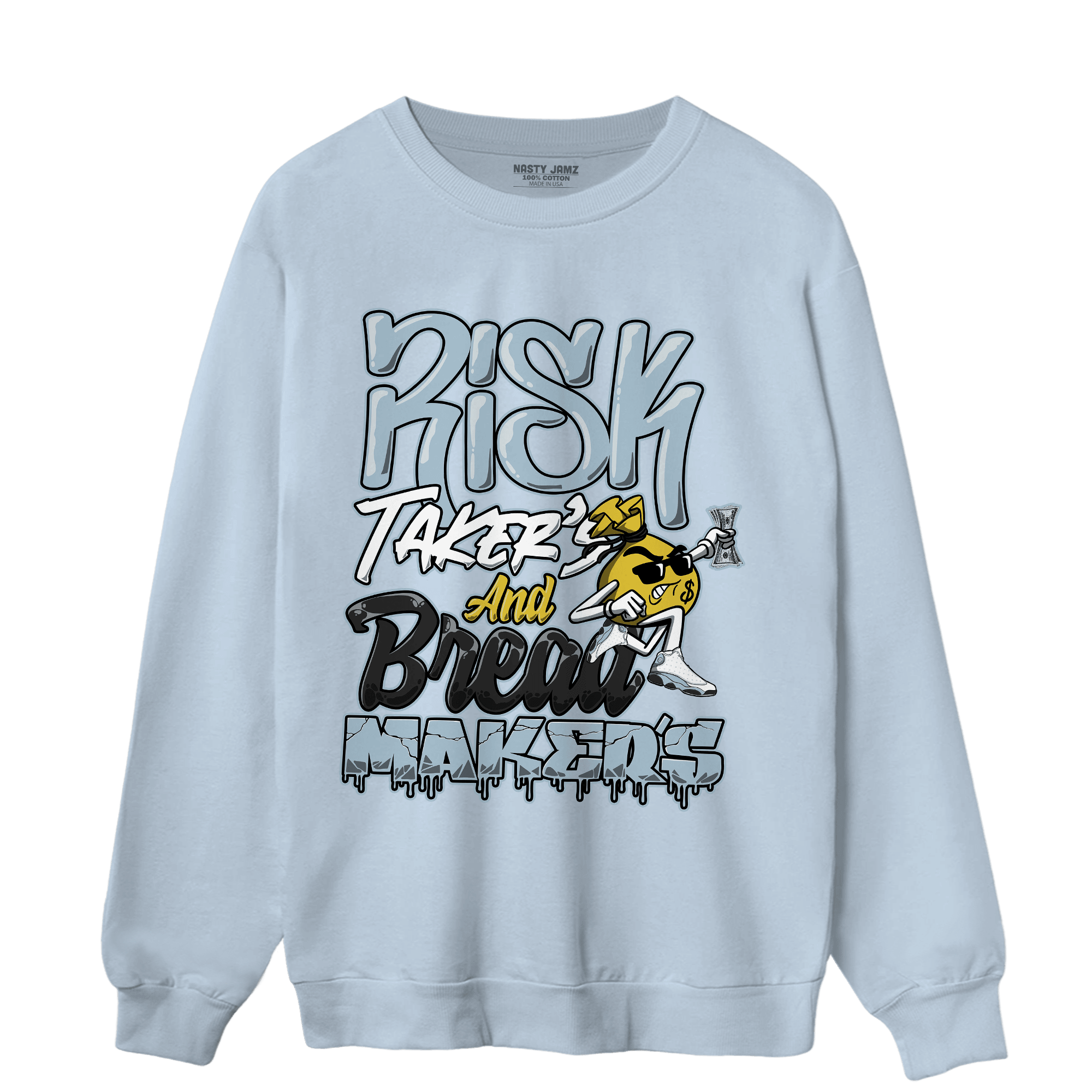 Blue Grey 13s Sweatshirt Match Making Our Bread - NastyJamz