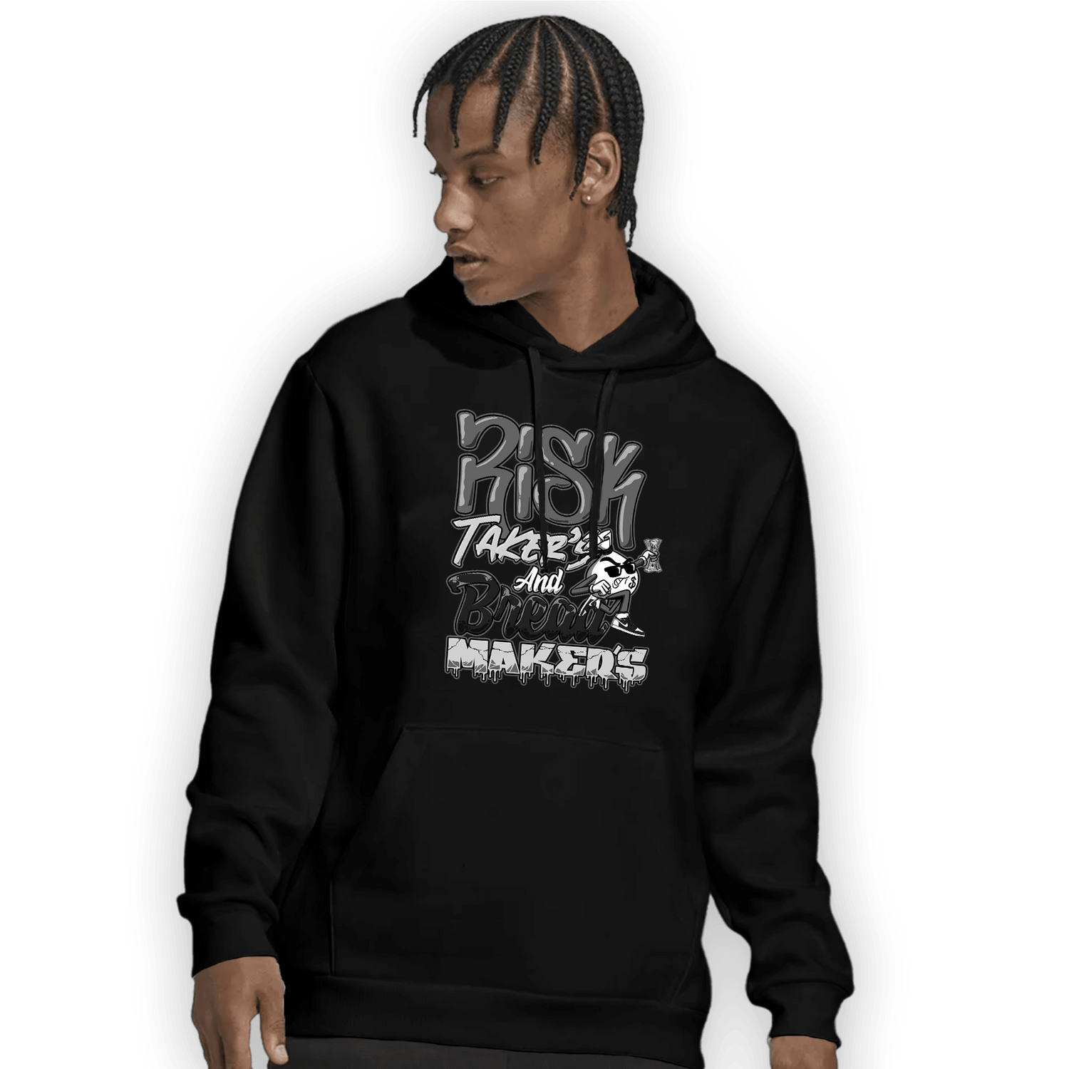 Retro High OG Black White 1s Hoodie Match Making Our Bread - NastyJamz