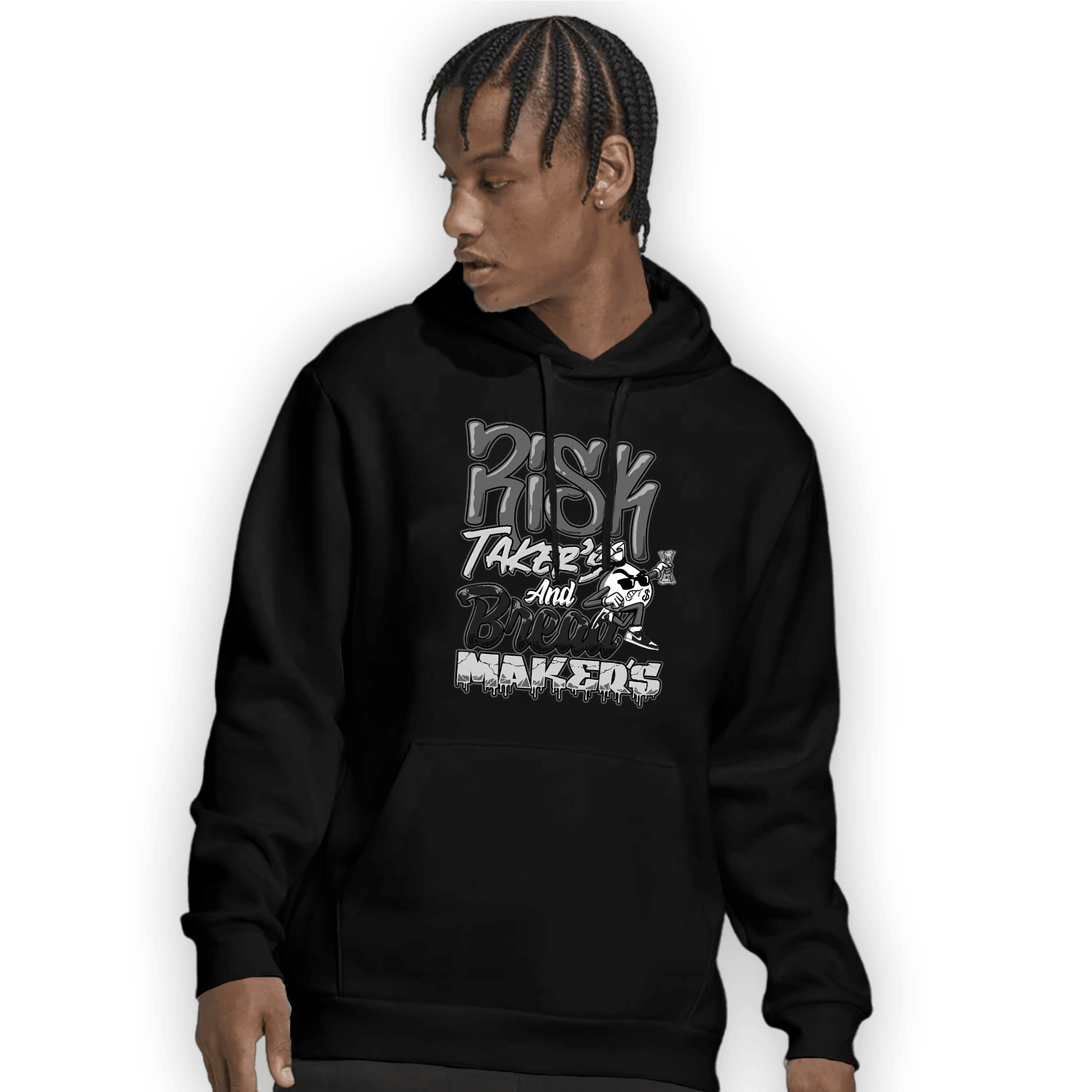 Retro High OG Black White 1s Hoodie Match Making Our Bread - NastyJamz
