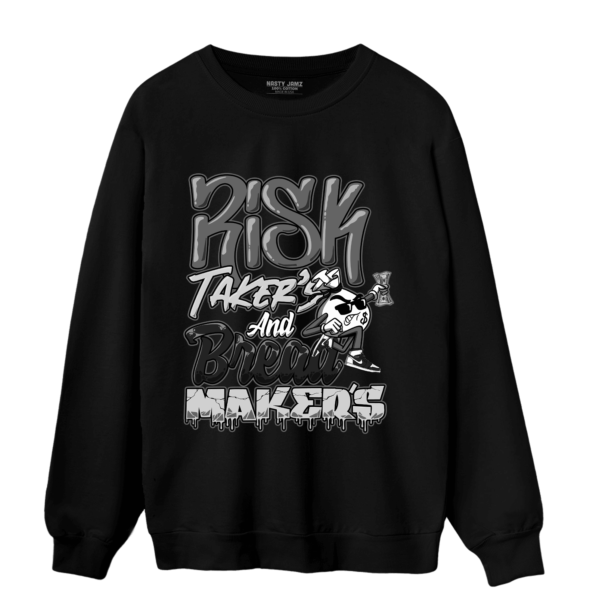 Retro High OG Black White 1s Sweatshirt Match Making Our Bread - NastyJamz