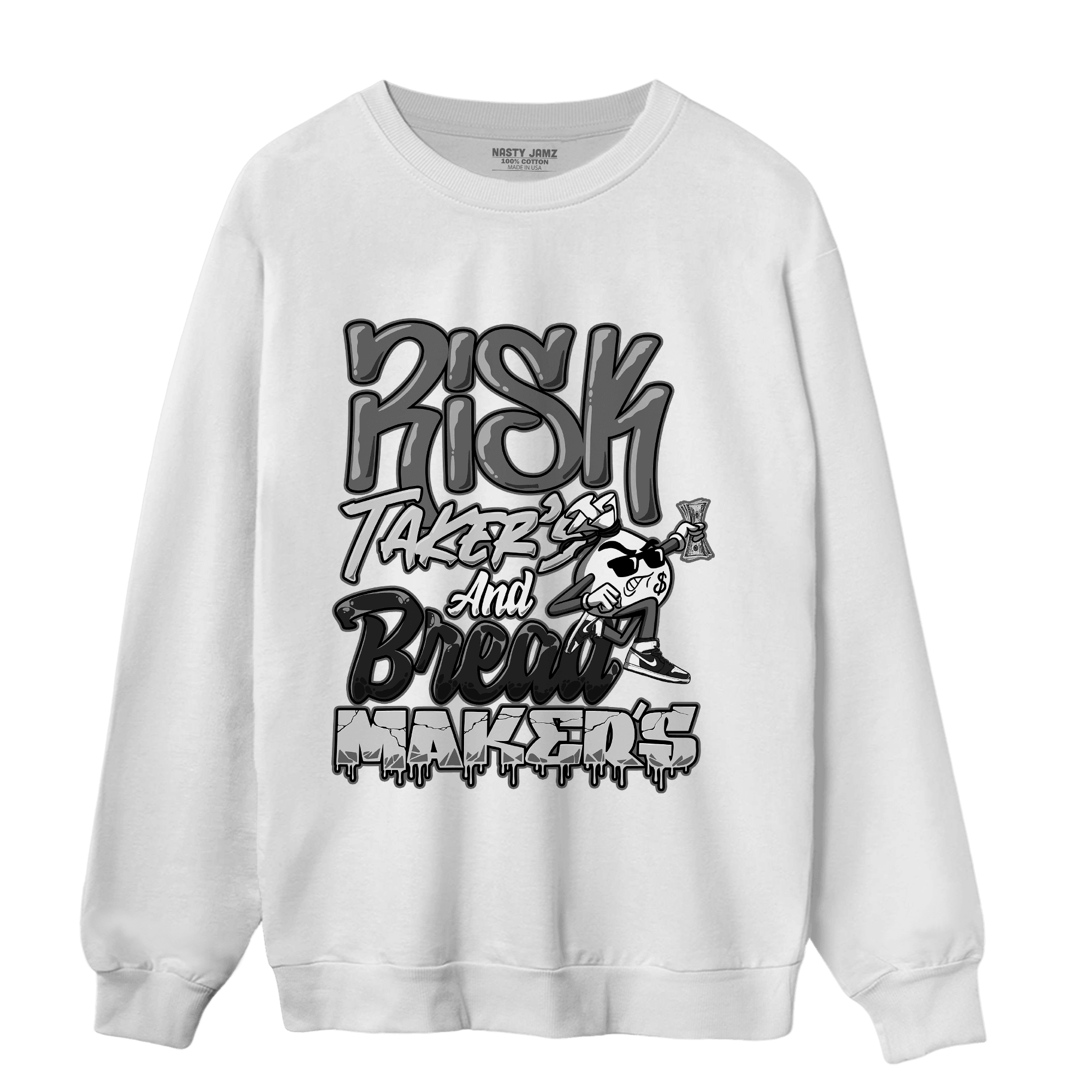 Retro High OG Black White 1s Sweatshirt Match Making Our Bread - NastyJamz