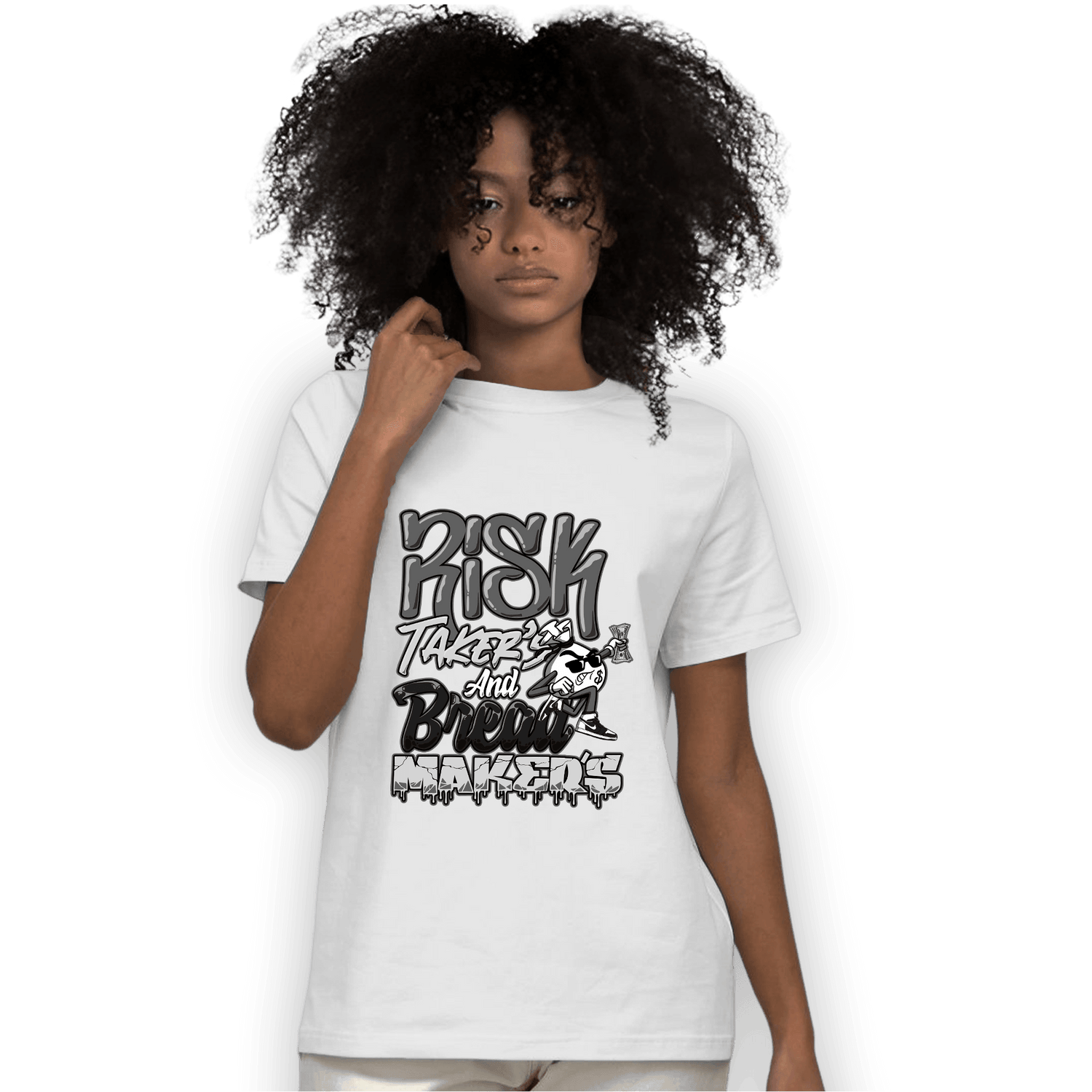 Retro High OG Black White 1s T Shirt Match Making Our Bread - NastyJamz