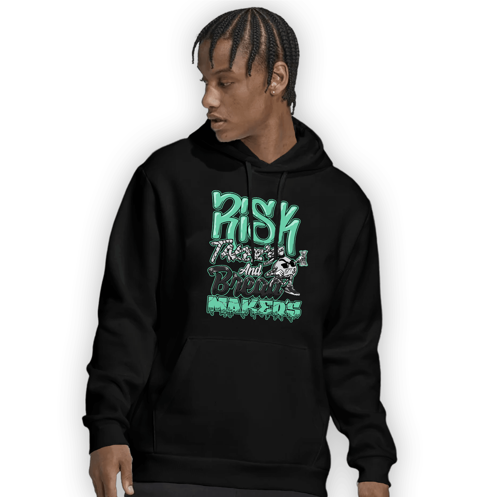 Green Glow 3s Hoodie Match Making Our Bread - NastyJamz
