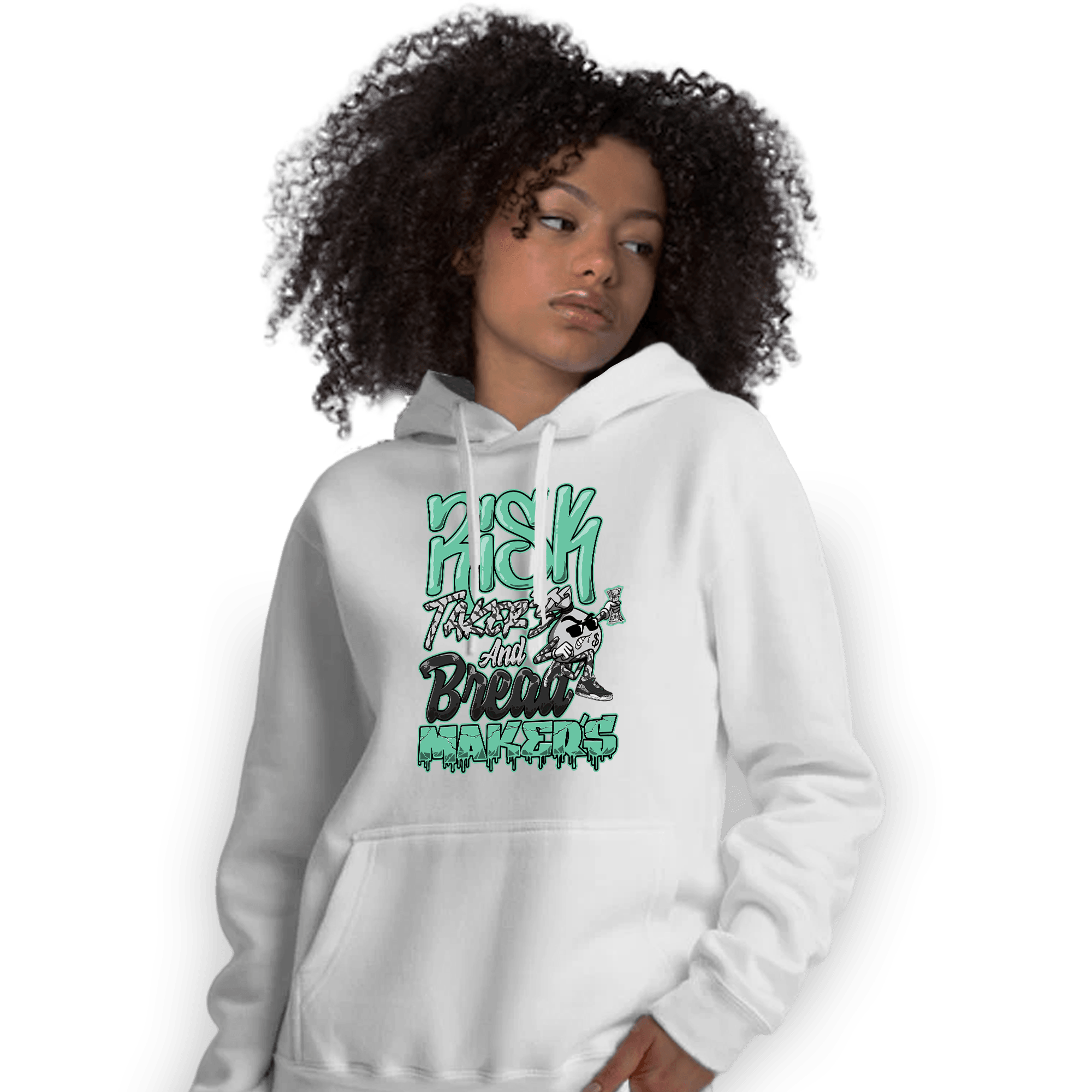 Green Glow 3s Hoodie Match Making Our Bread - NastyJamz