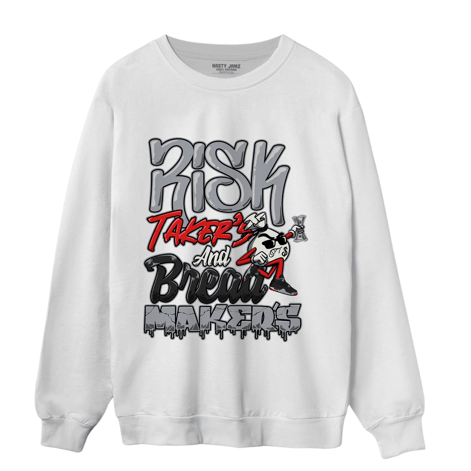 Bred Reimagined 4s Sweatshirt Match Making Our Bread - NastyJamz