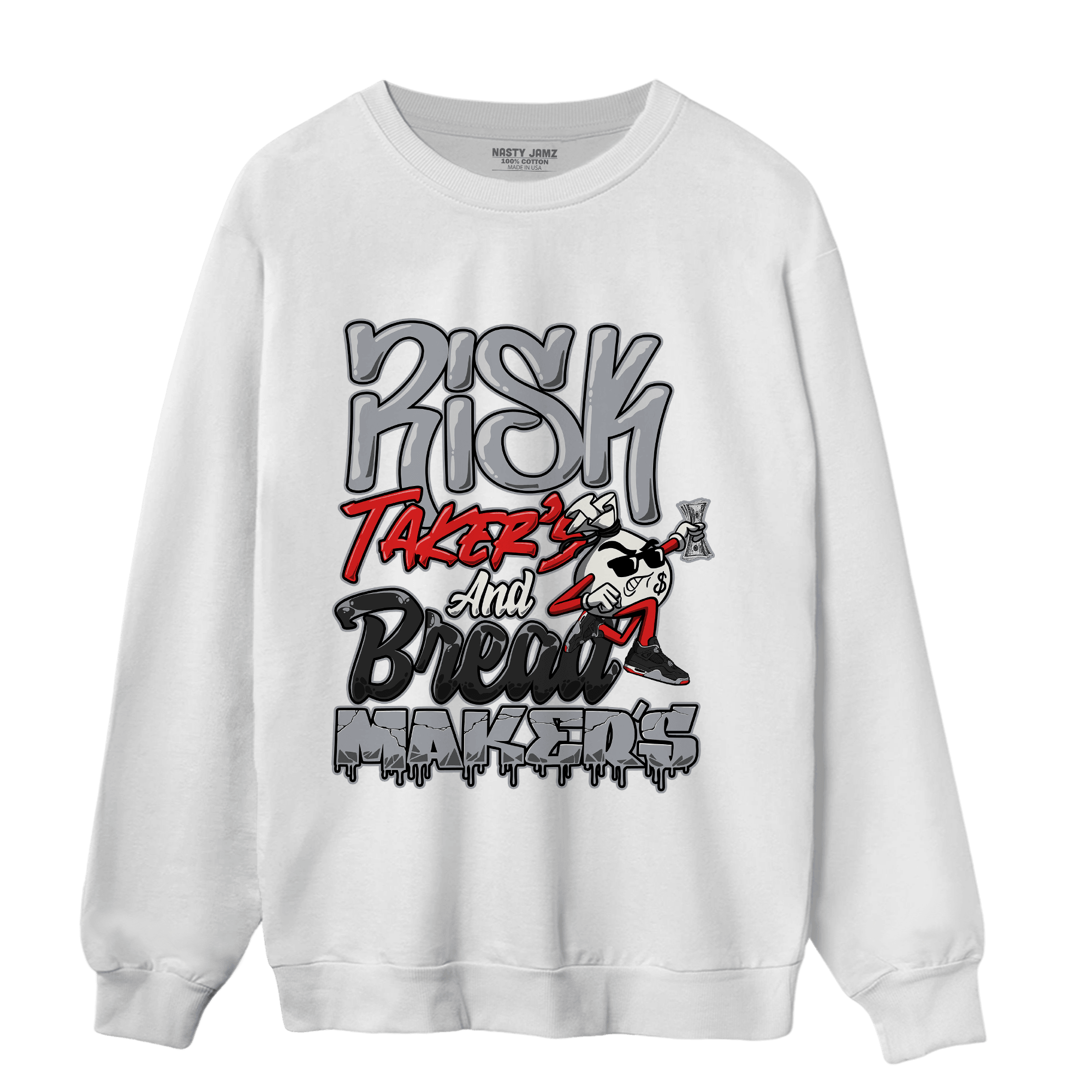 Bred Reimagined 4s Sweatshirt Match Making Our Bread - NastyJamz