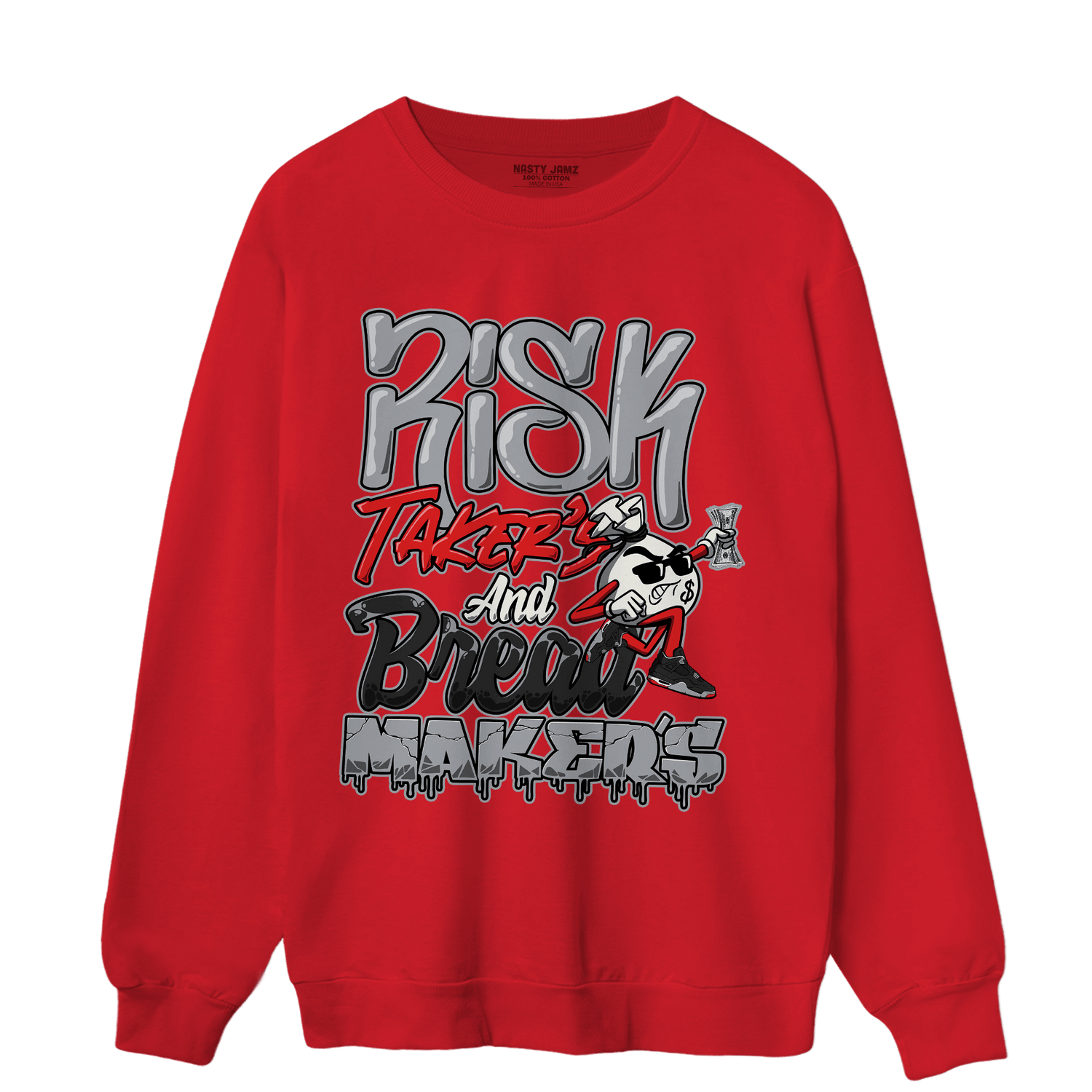 Bred Reimagined 4s Sweatshirt Match Making Our Bread - NastyJamz