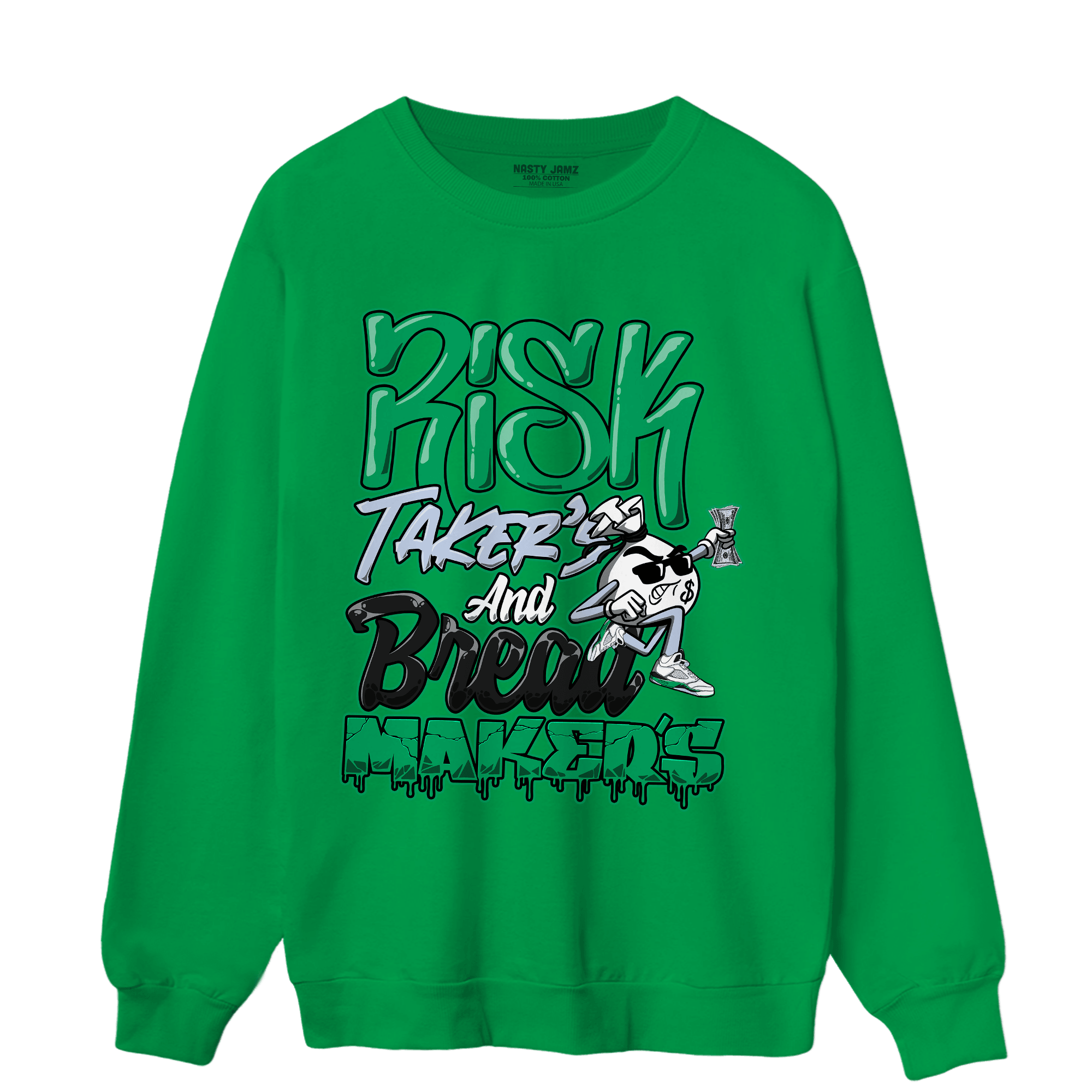 Lucky Green 5s Sweatshirt Match Making Our Bread - NastyJamz