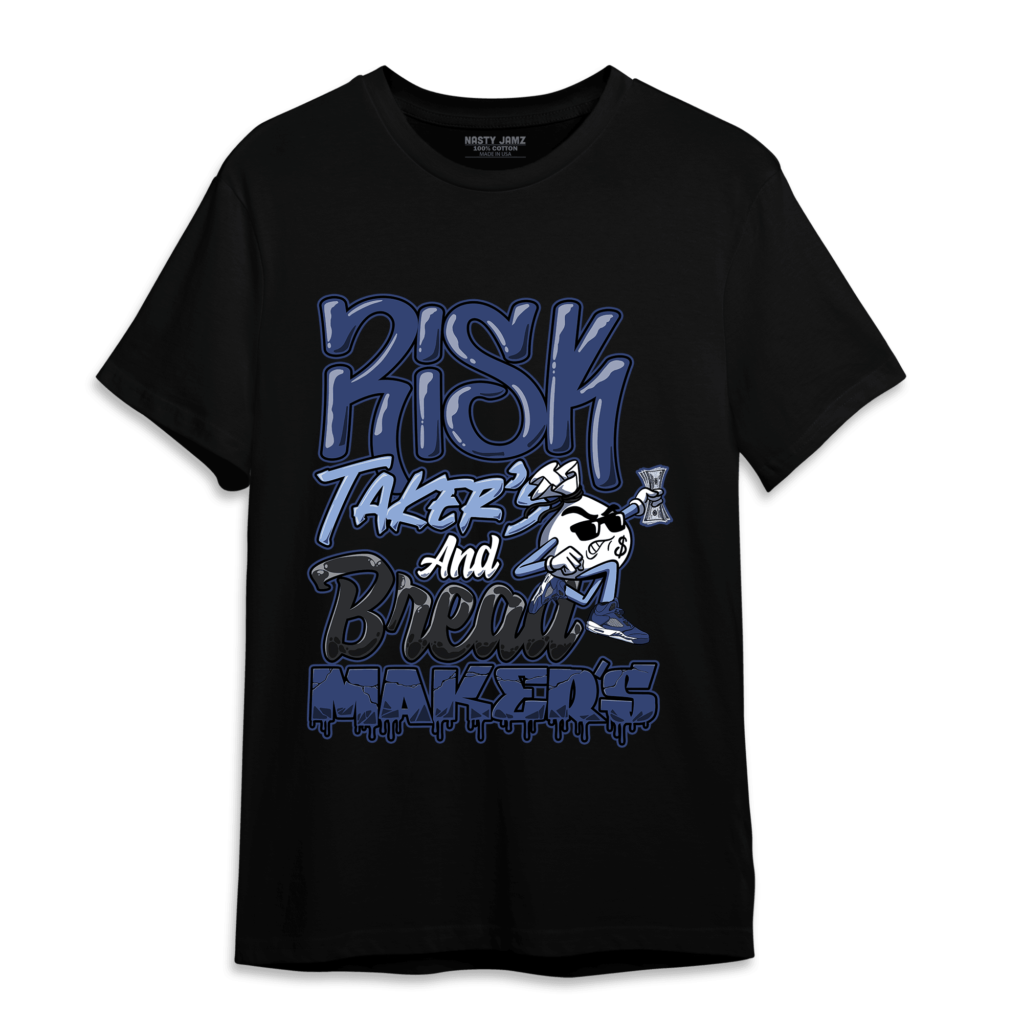 Midnight Navy 5s T Shirt Match Making Our Bread - NastyJamz