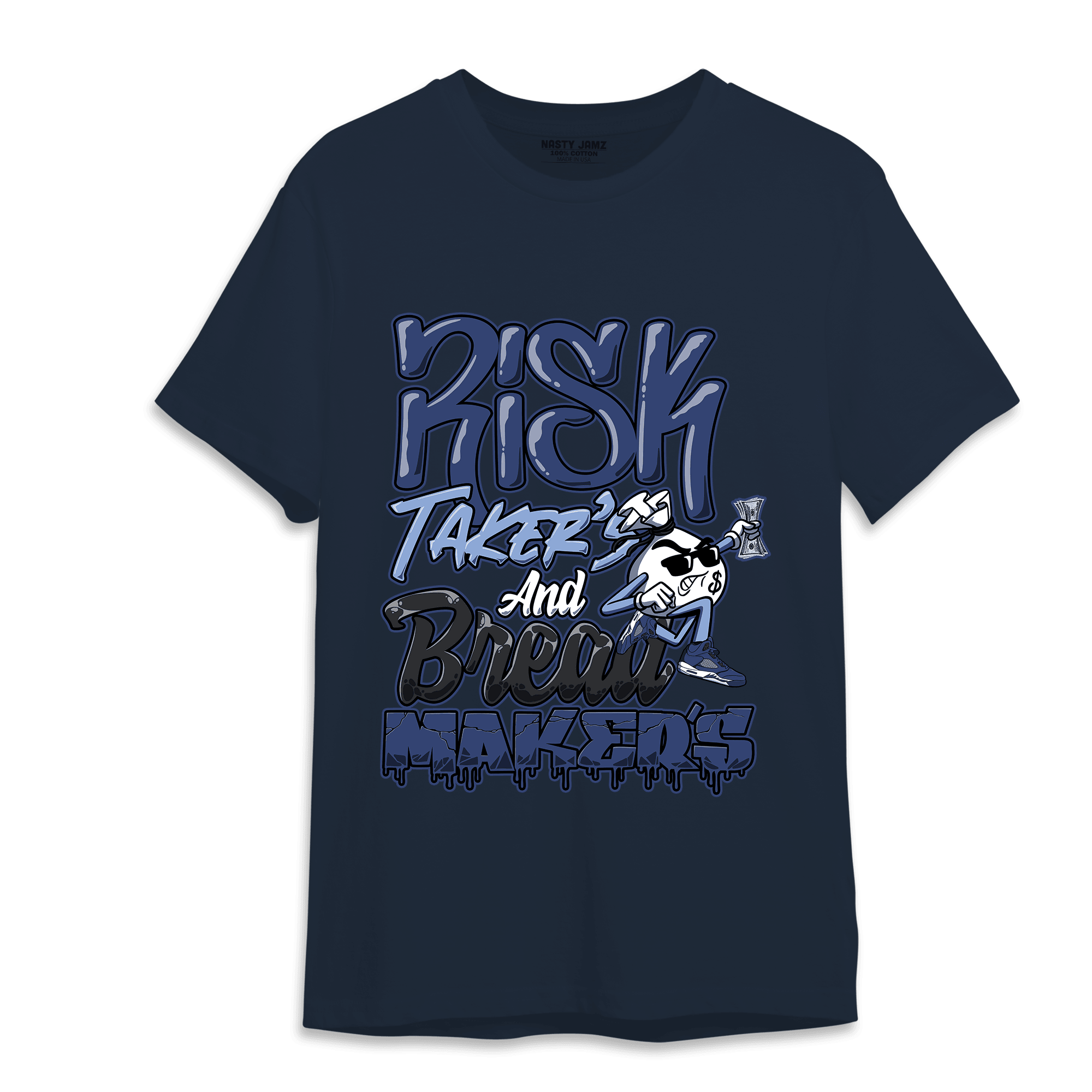 Midnight Navy 5s T Shirt Match Making Our Bread - NastyJamz