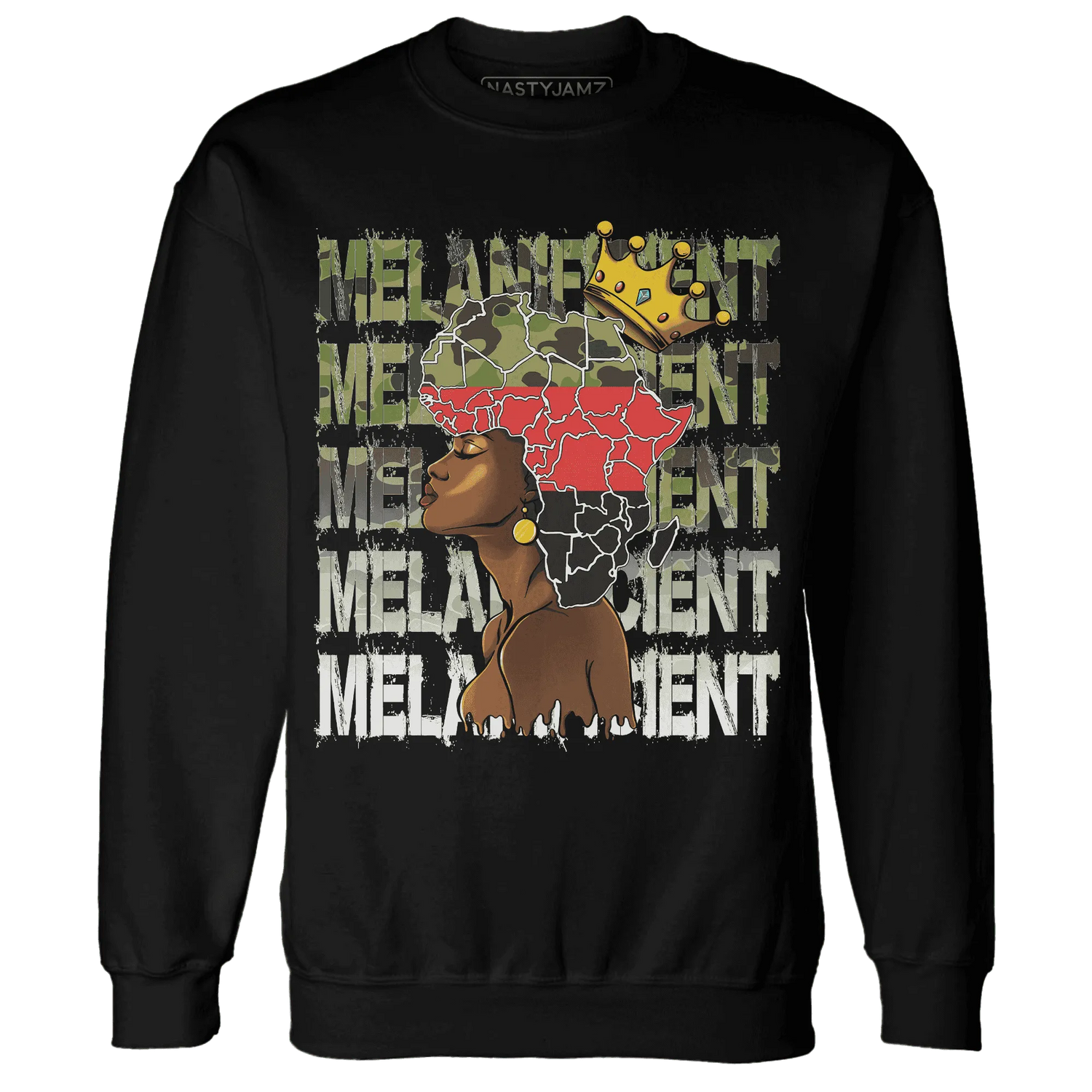 AM-90-Dark-Sage-Solar-Red-NastyJamz-Sweatshirt-Match-Melanificient