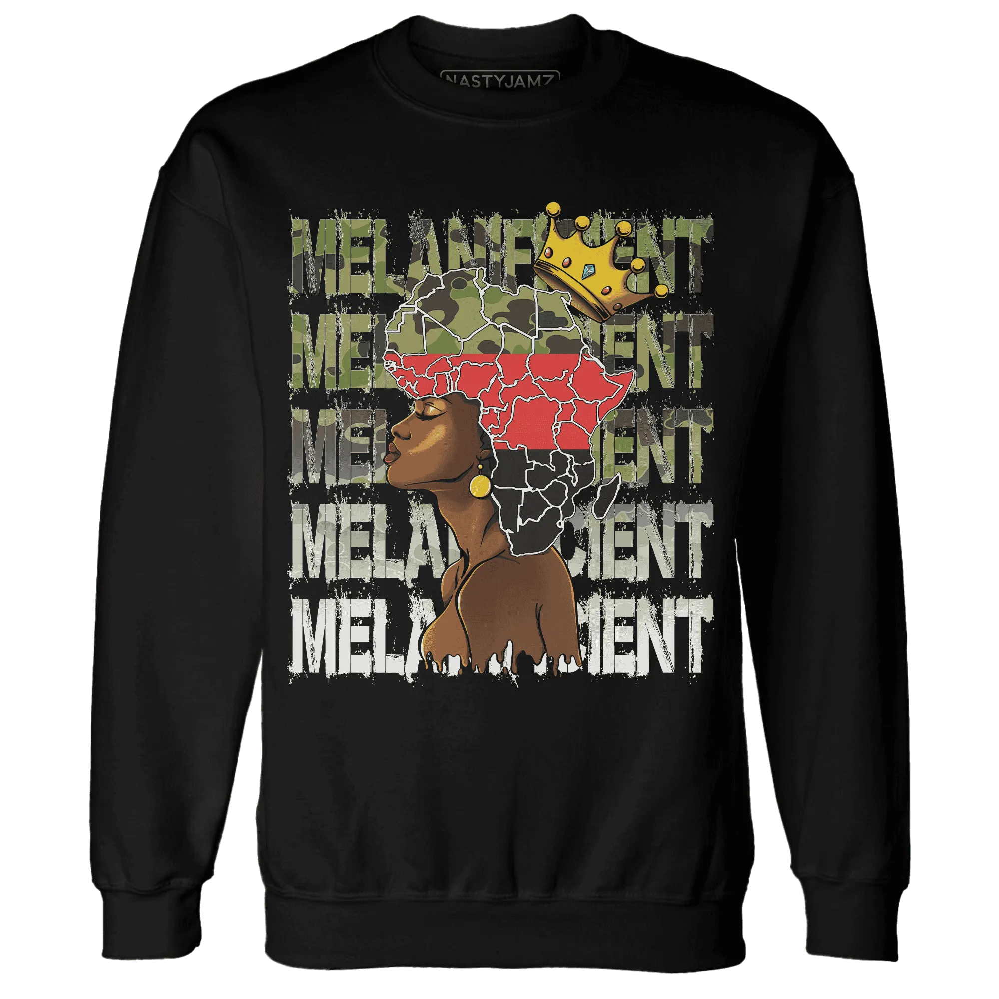 AM-90-Dark-Sage-Solar-Red-NastyJamz-Sweatshirt-Match-Melanificient