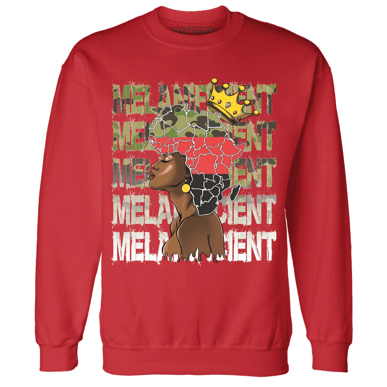 AM-90-Dark-Sage-Solar-Red-NastyJamz-Sweatshirt-Match-Melanificient