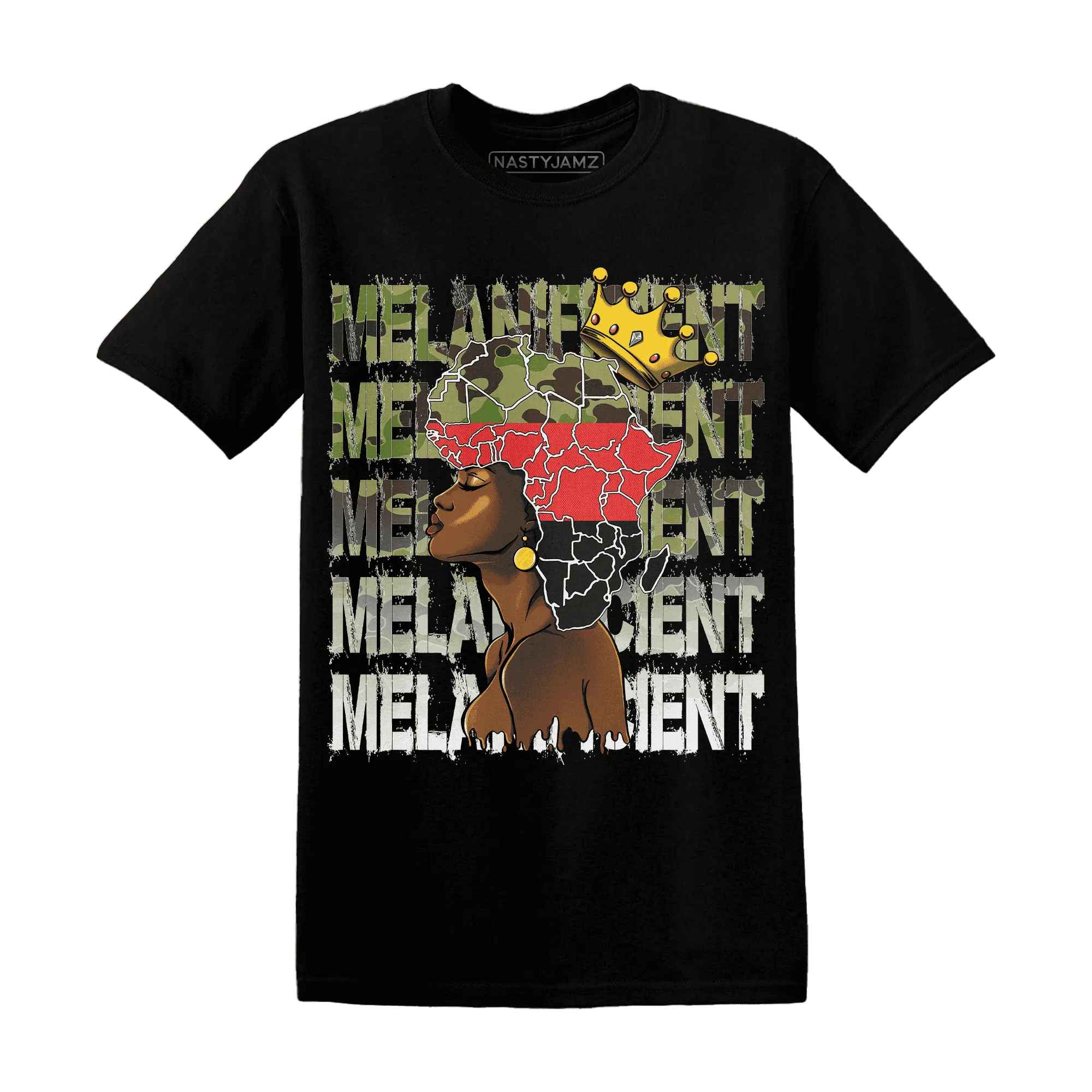 AM-90-Dark-Sage-Solar-Red-NastyJamz-T-Shirt-Match-Melanificient