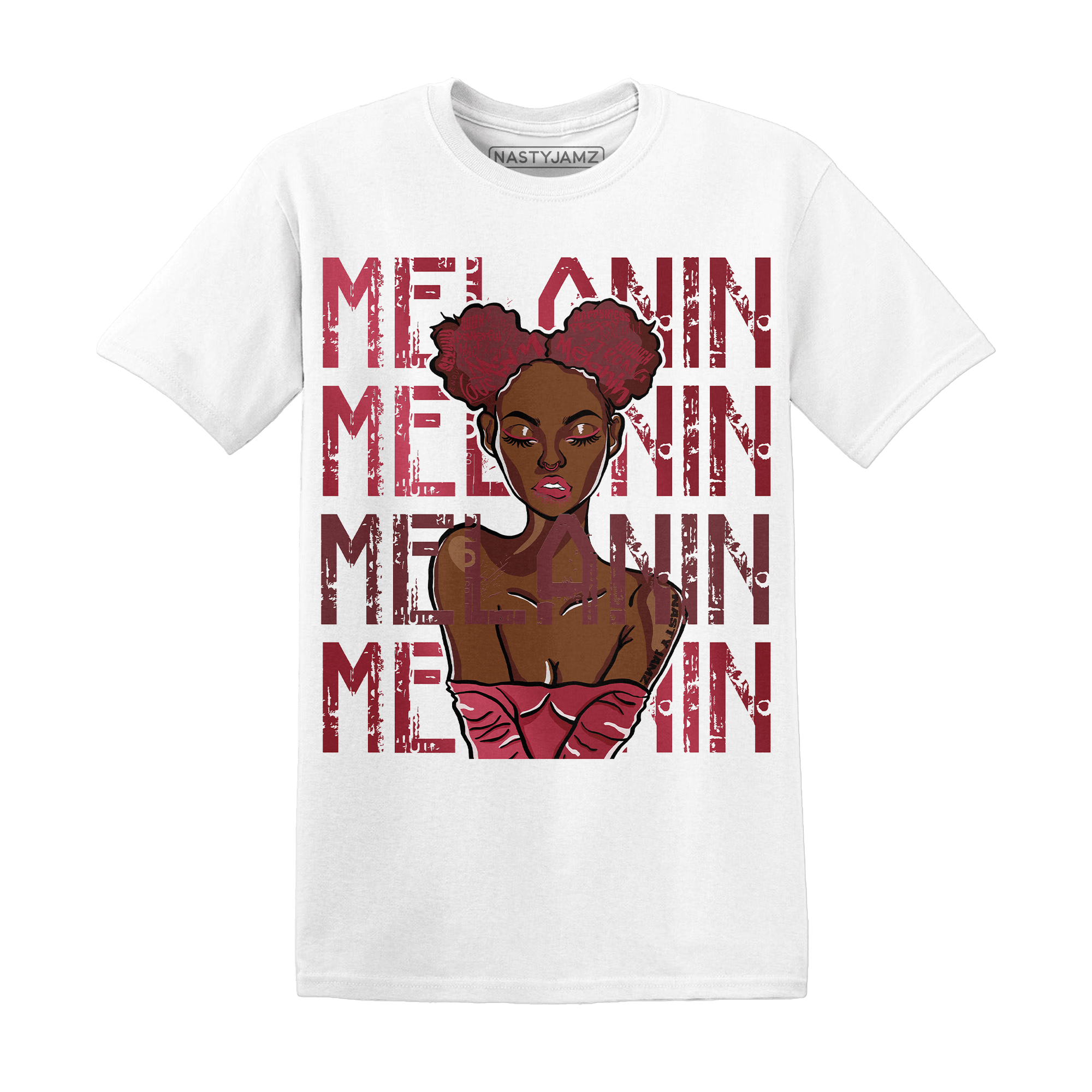 High 85 Metallic Burgundy 1s T Shirt Match Melanin Girl - NastyJamz