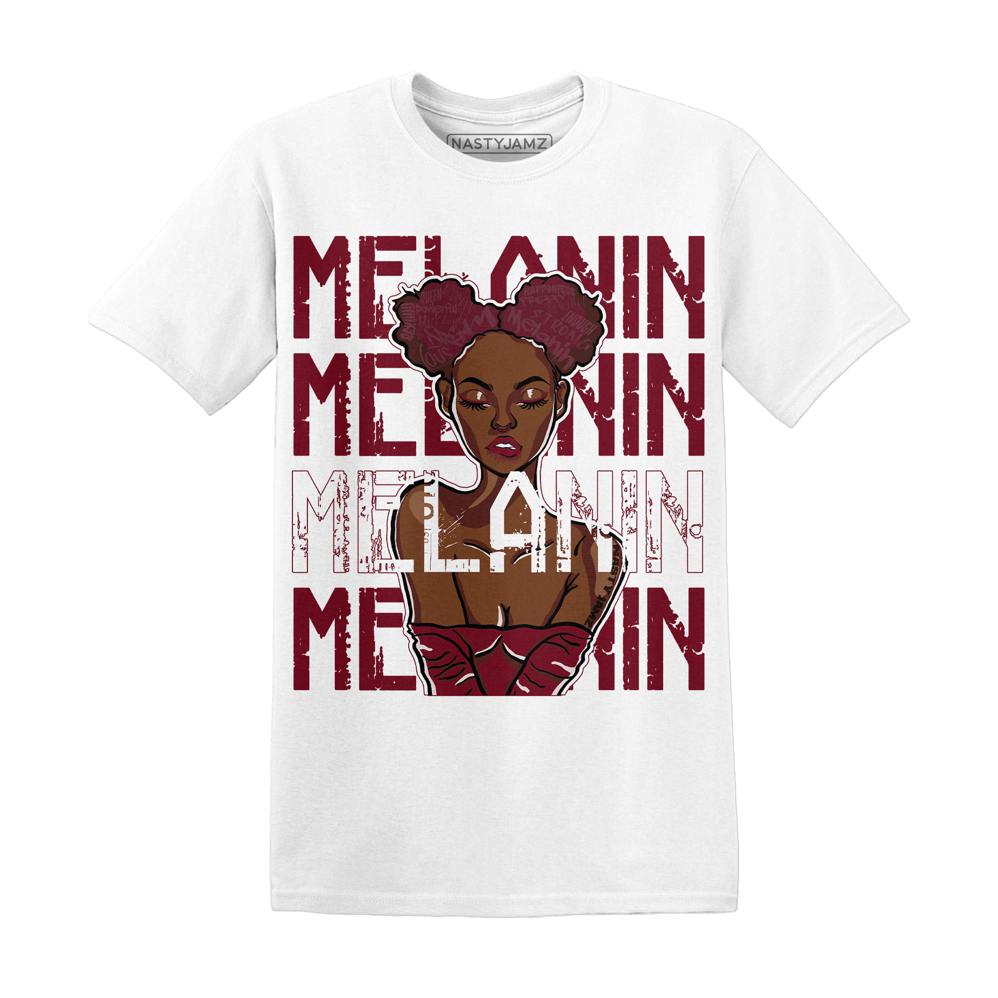 High White Team Red 1s T Shirt Match Melanin Girl - NastyJamz