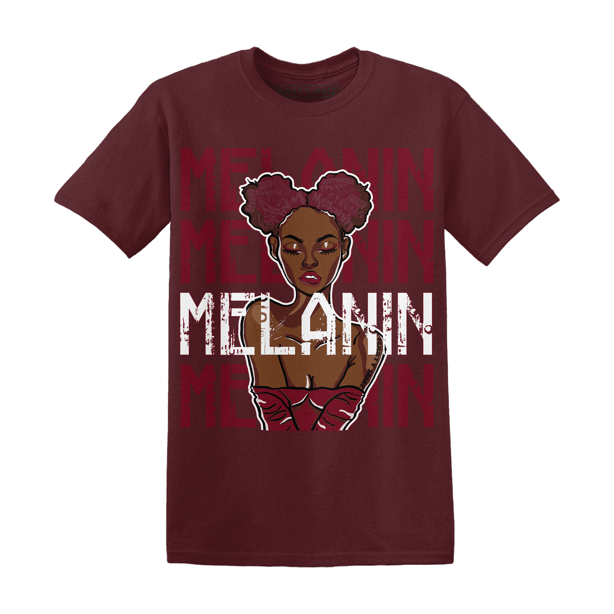 High White Team Red 1s T Shirt Match Melanin Girl - NastyJamz