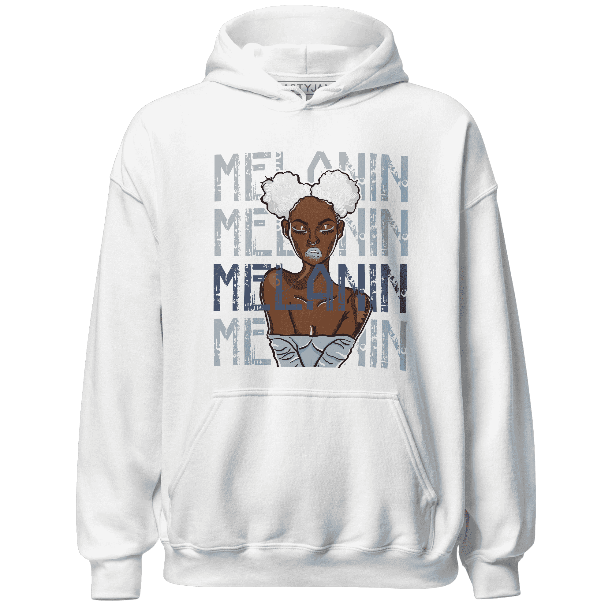 Mid Diffused Blue Grey 1s Hoodie Match Melanin Girl - NastyJamz