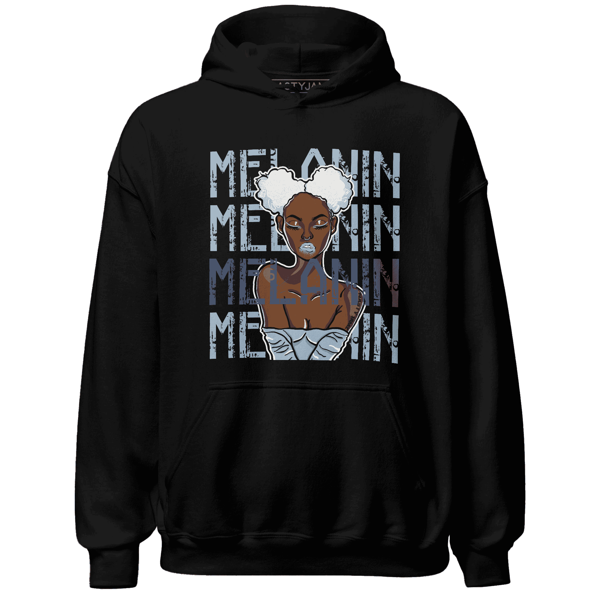 Mid Diffused Blue Grey 1s Hoodie Match Melanin Girl - NastyJamz