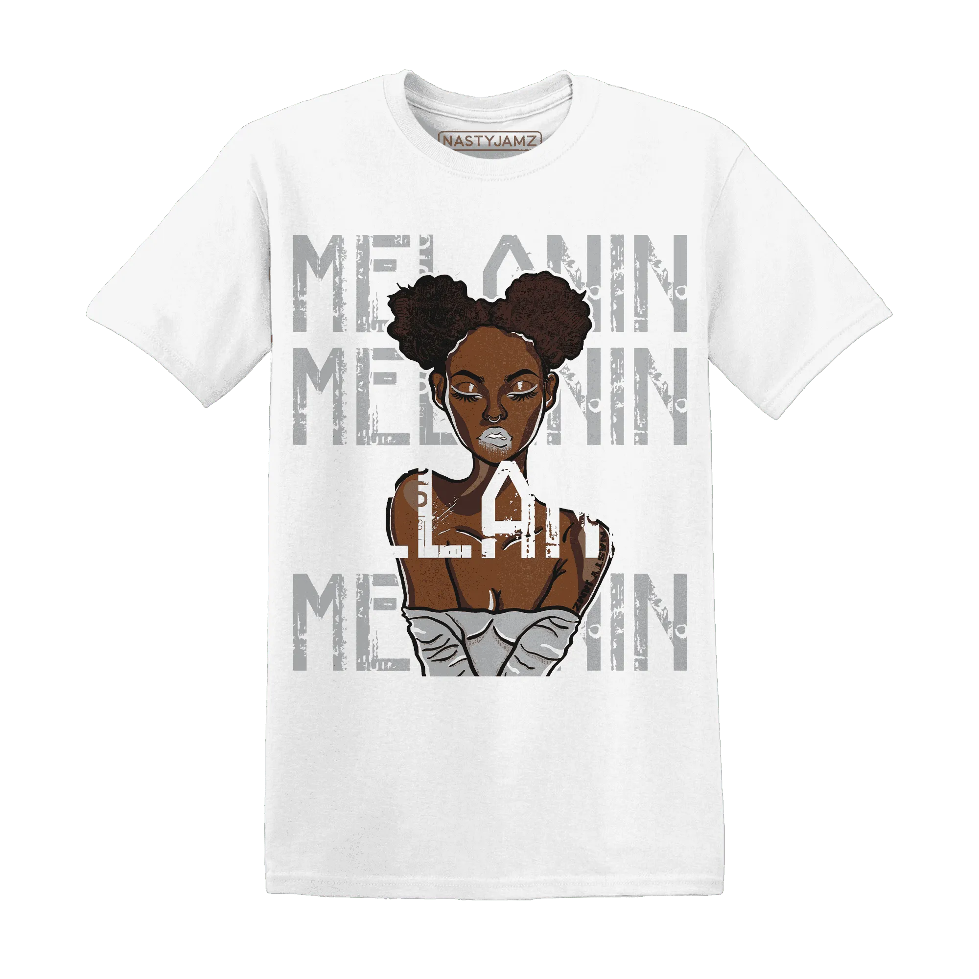 Wolf-Grey-1s-T-Shirt-Match-Melanin-Girl