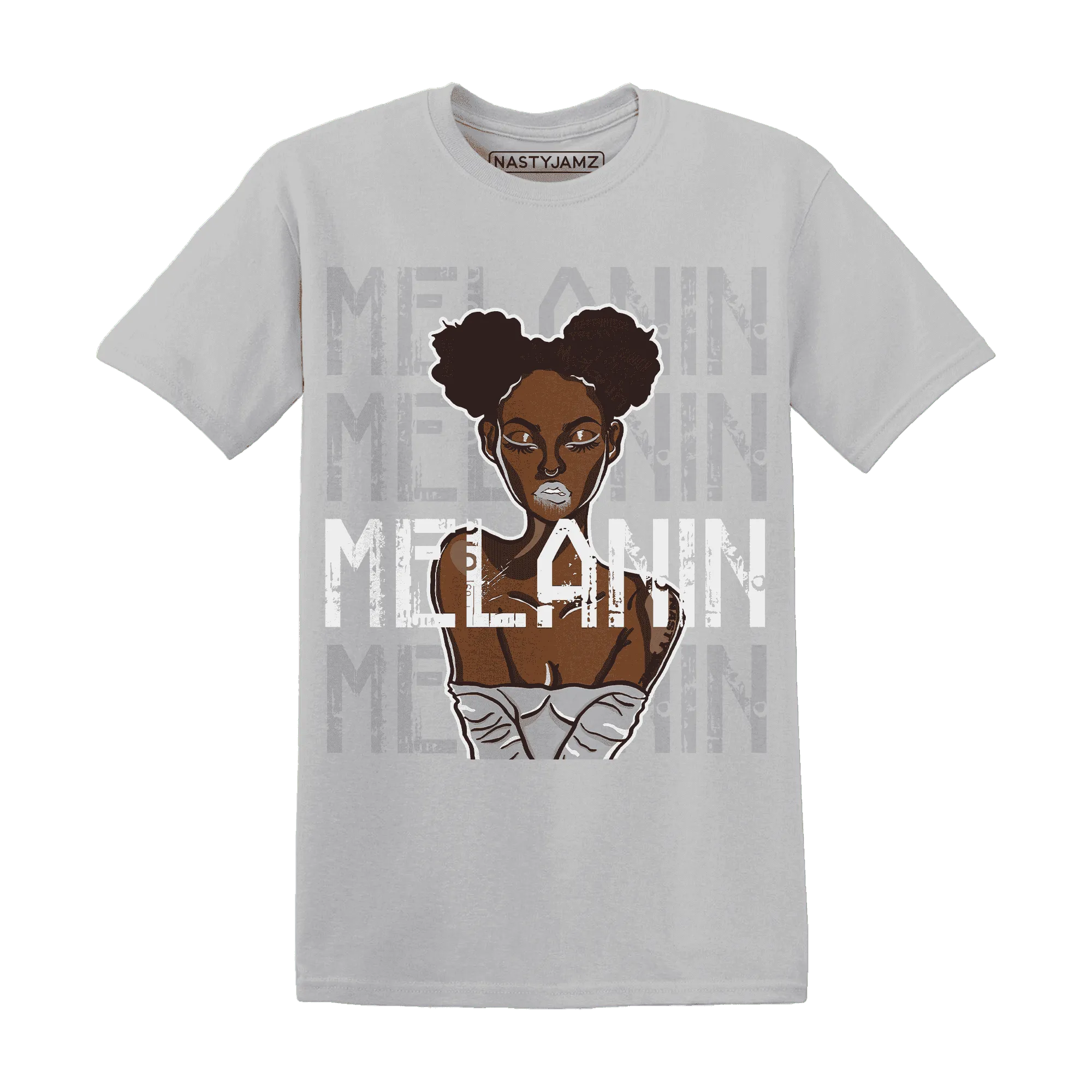Wolf-Grey-1s-T-Shirt-Match-Melanin-Girl