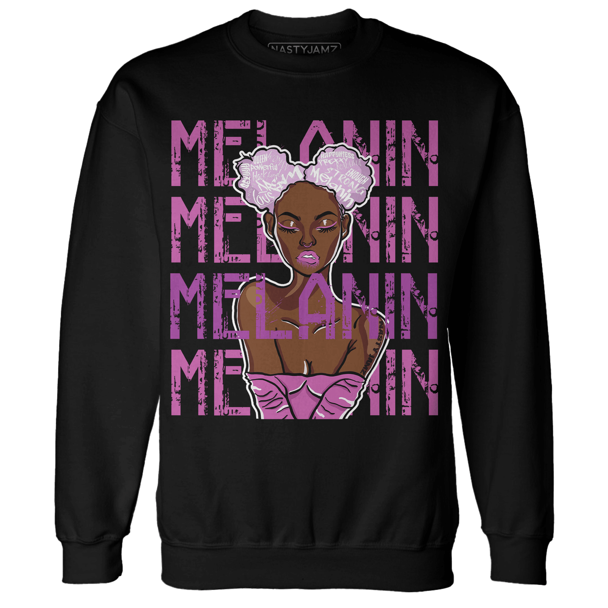 GS Hyper Violet 4s Sweatshirt Match Melanin Girl - NastyJamz