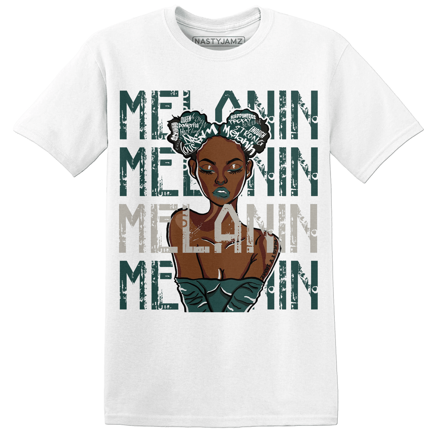 Oxidized Green 4s T Shirt Match Melanin Girl - NastyJamz