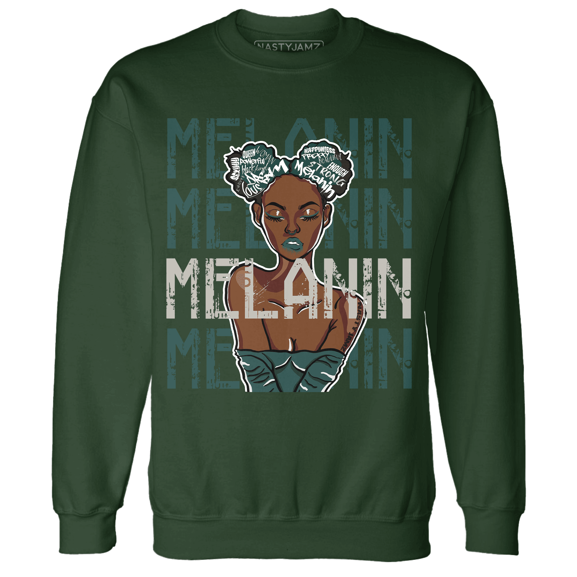 Oxidized Green 4s Sweatshirt Match Melanin Girl - NastyJamz
