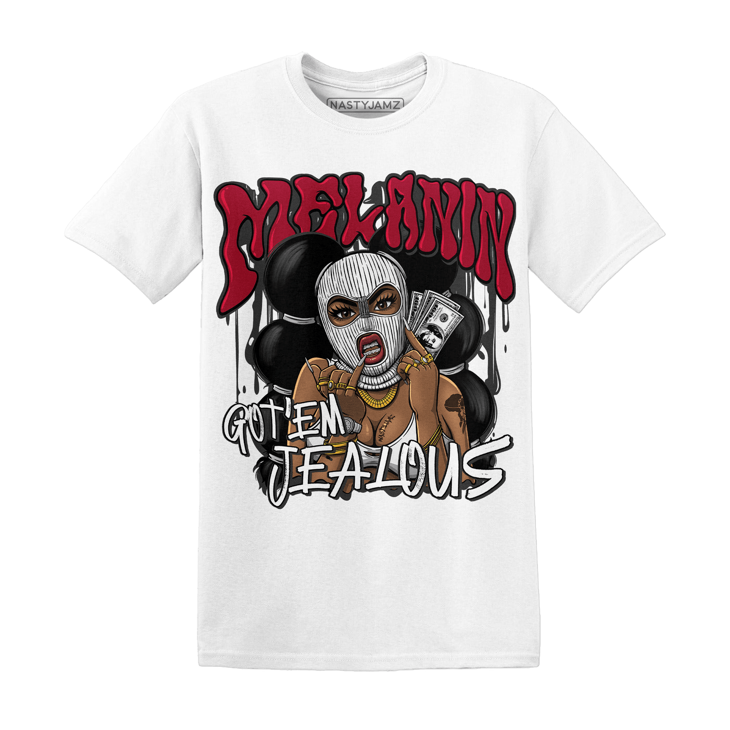 Retro Red Taxi 12s T Shirt Match Melanin Got Em Jealous - NastyJamz