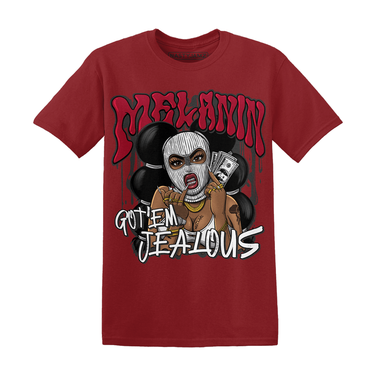 Retro Red Taxi 12s T Shirt Match Melanin Got Em Jealous - NastyJamz