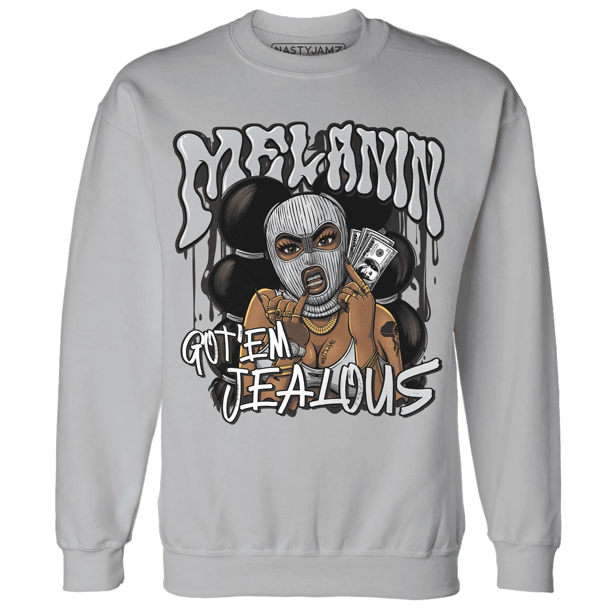 NastyJamz-Wolf-Grey-12s-Sweatshirt-Match-Melanin-Got-Em-Jealous