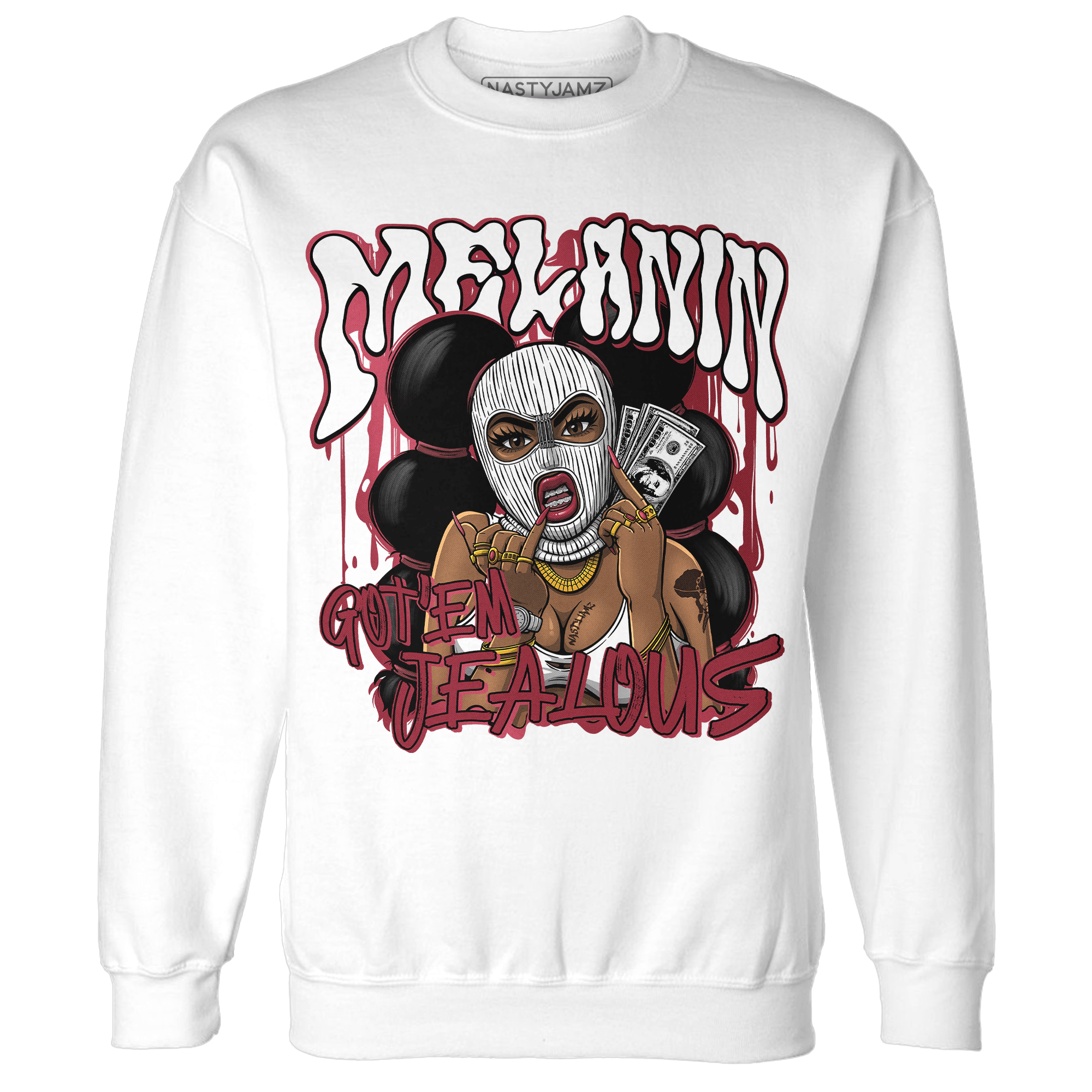 High 85 Metallic Burgundy 1s Sweatshirt Match Melanin Got Em Jealous - NastyJamz