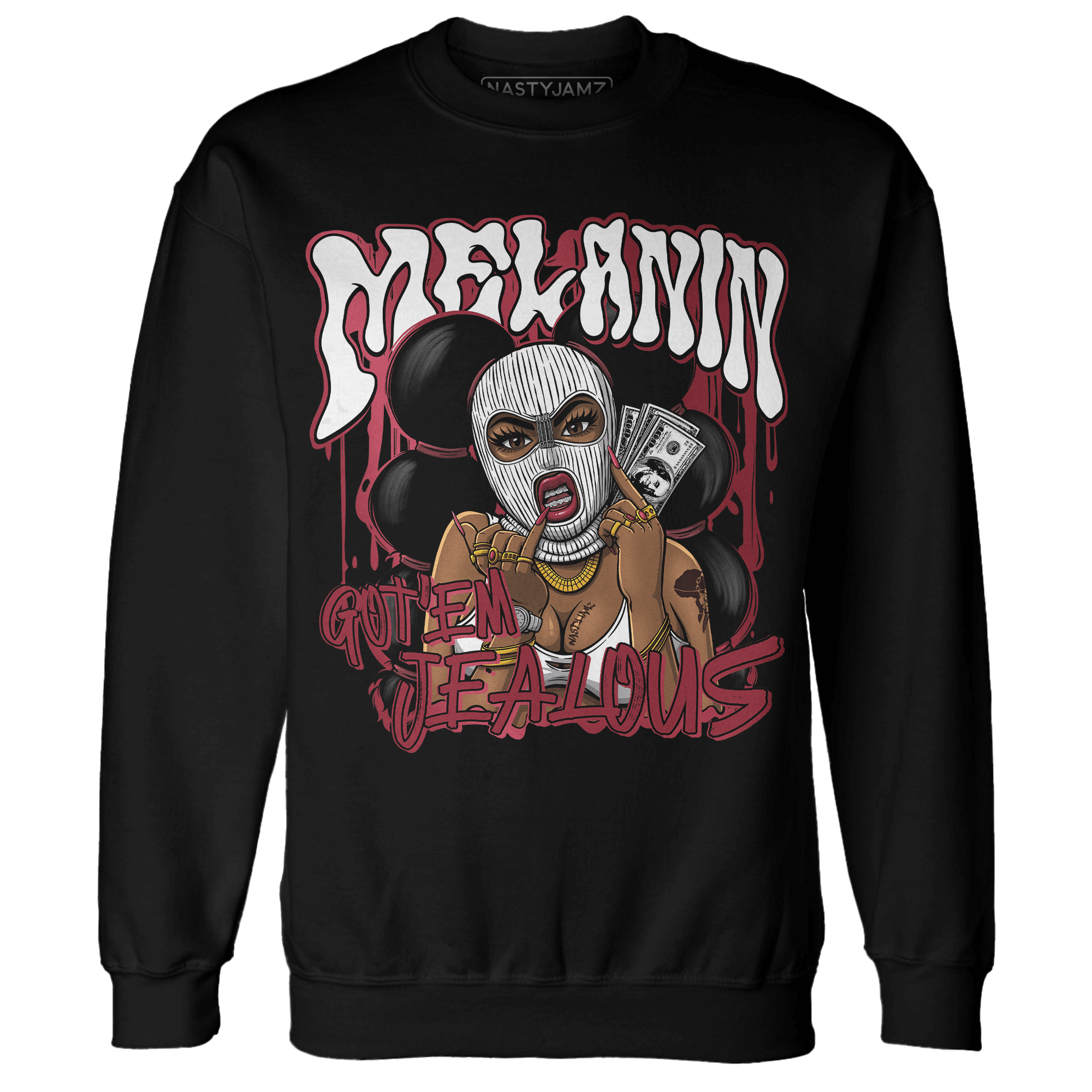 High 85 Metallic Burgundy 1s Sweatshirt Match Melanin Got Em Jealous - NastyJamz