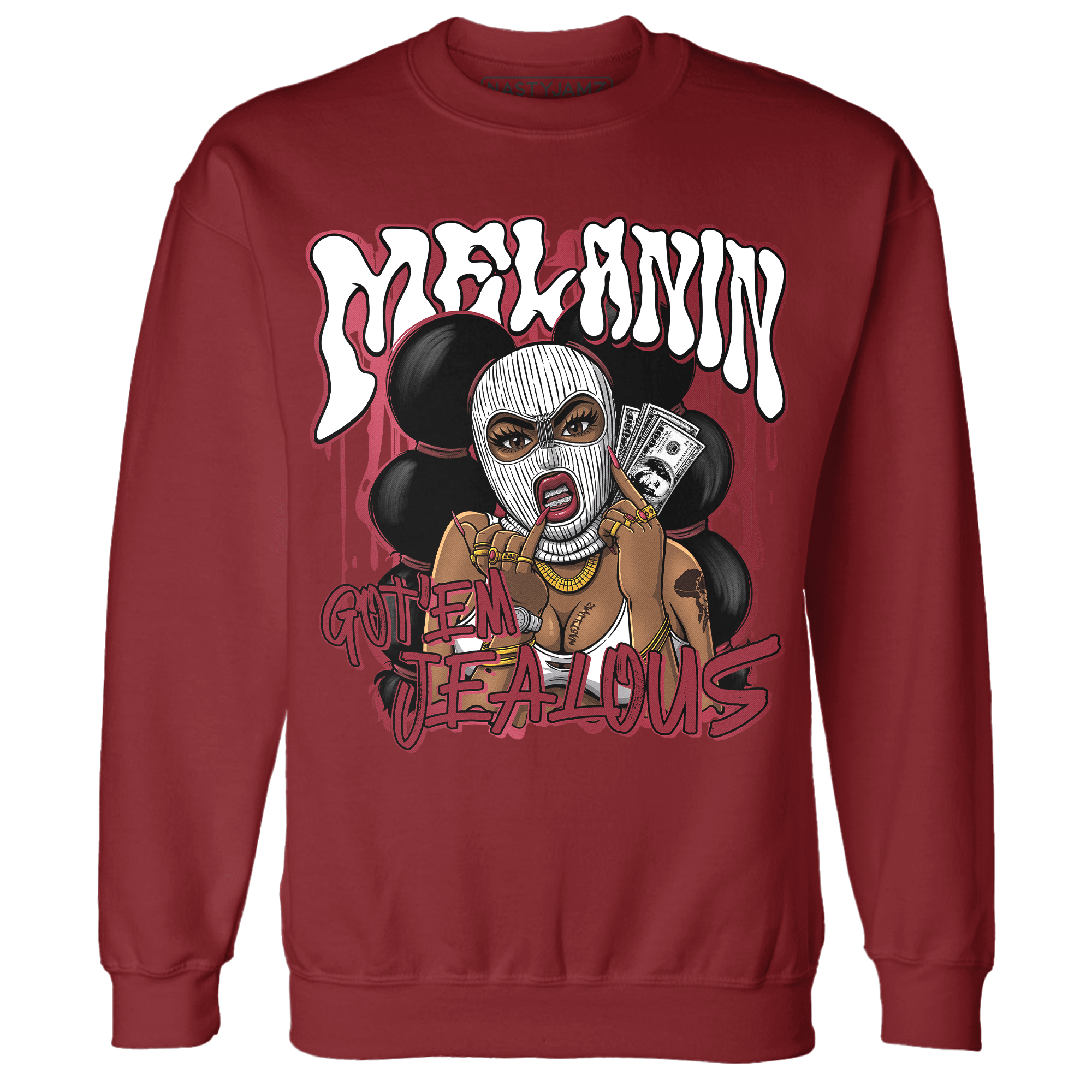 High 85 Metallic Burgundy 1s Sweatshirt Match Melanin Got Em Jealous - NastyJamz