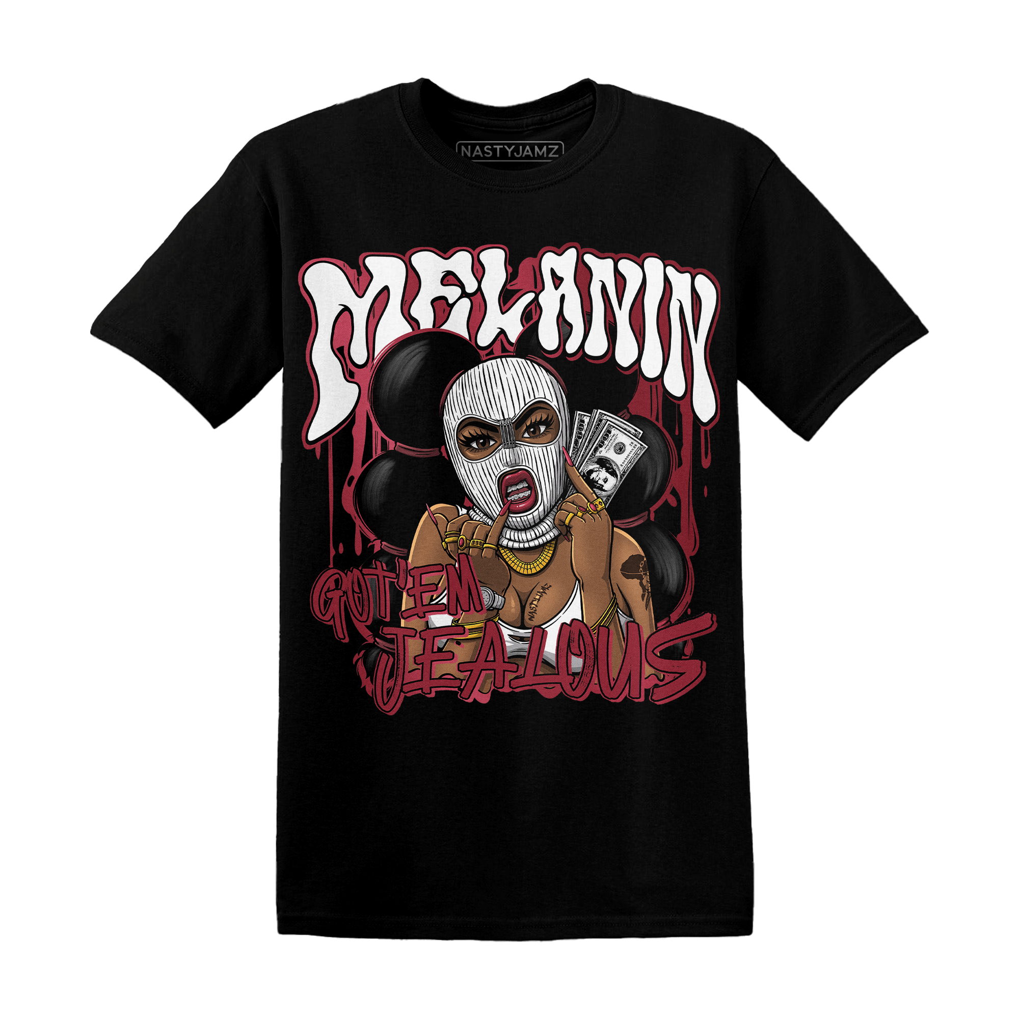 High 85 Metallic Burgundy 1s T Shirt Match Melanin Got Em Jealous - NastyJamz