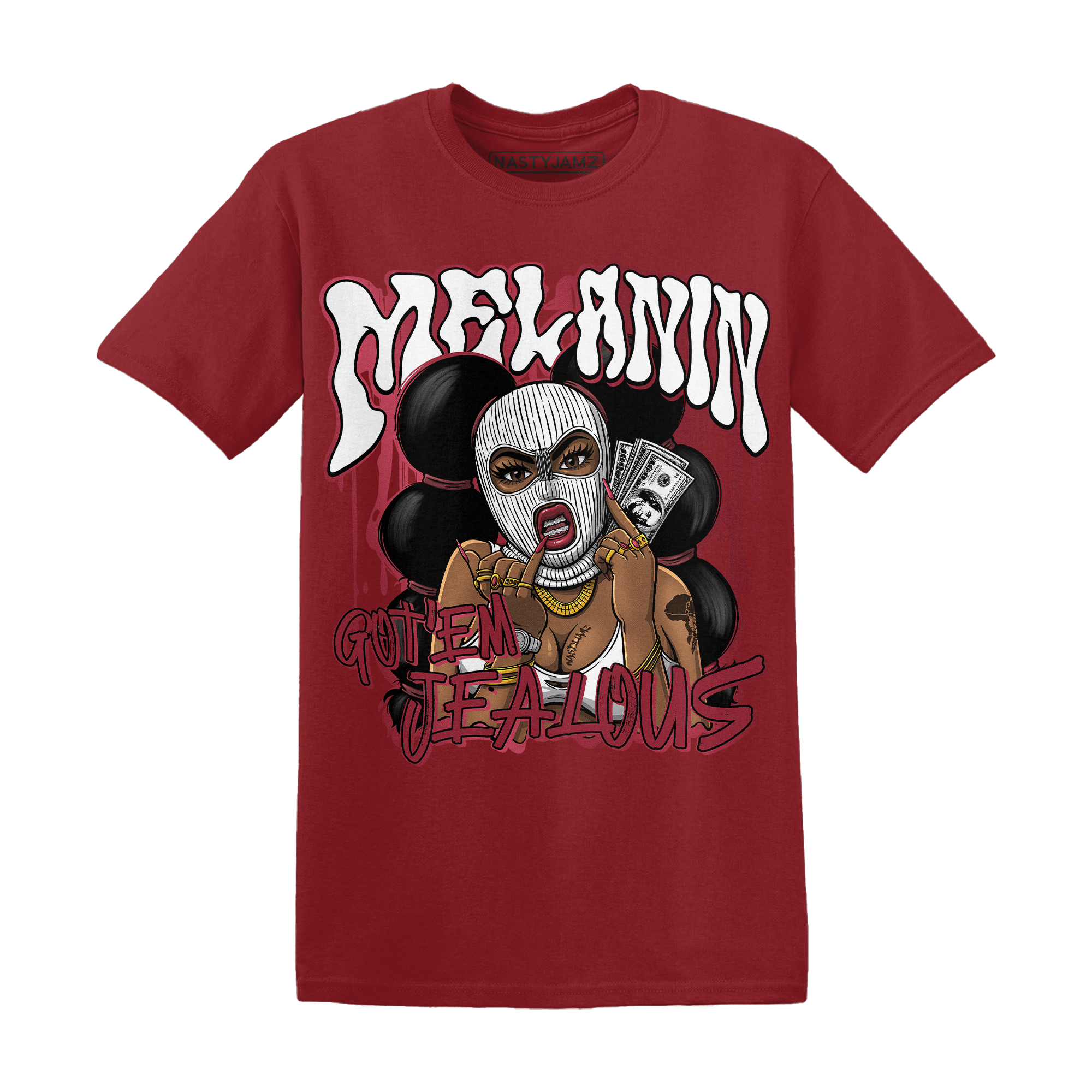 High 85 Metallic Burgundy 1s T Shirt Match Melanin Got Em Jealous - NastyJamz