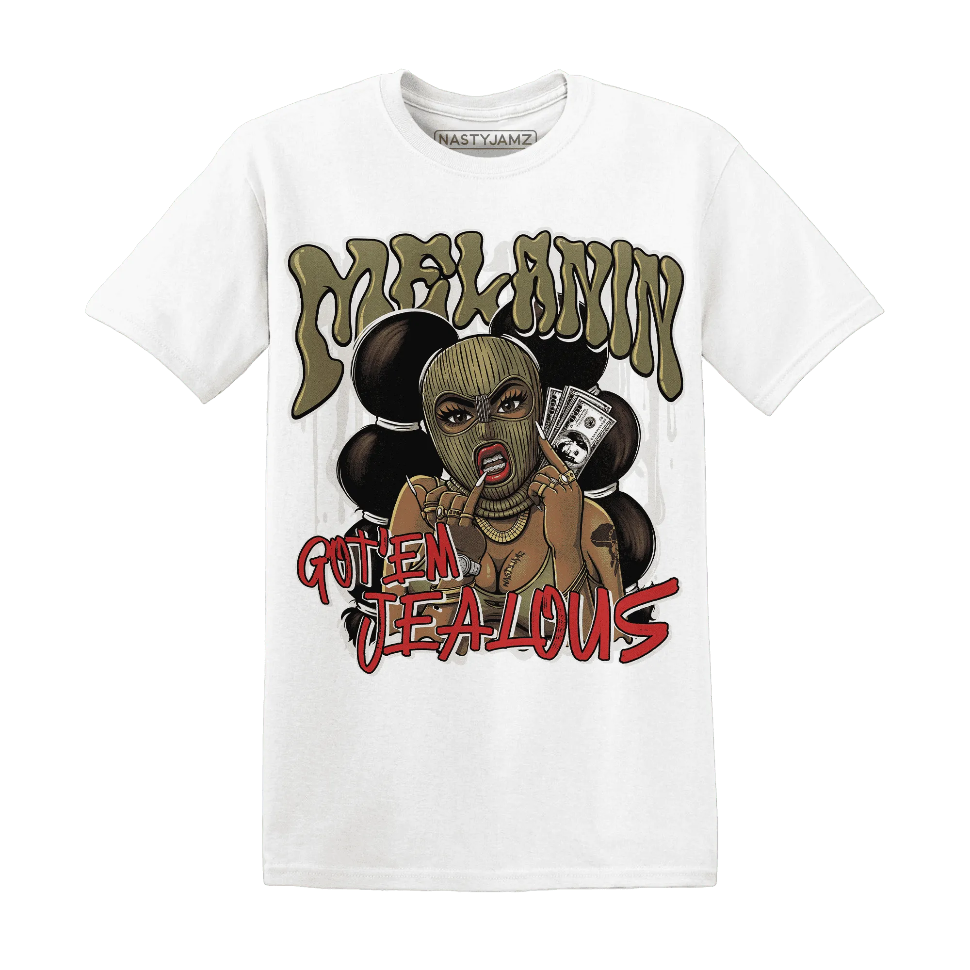 NastyJamz-Medium-Olive-1s-T-Shirt-Match-Melanin-Got-Em-Jealous
