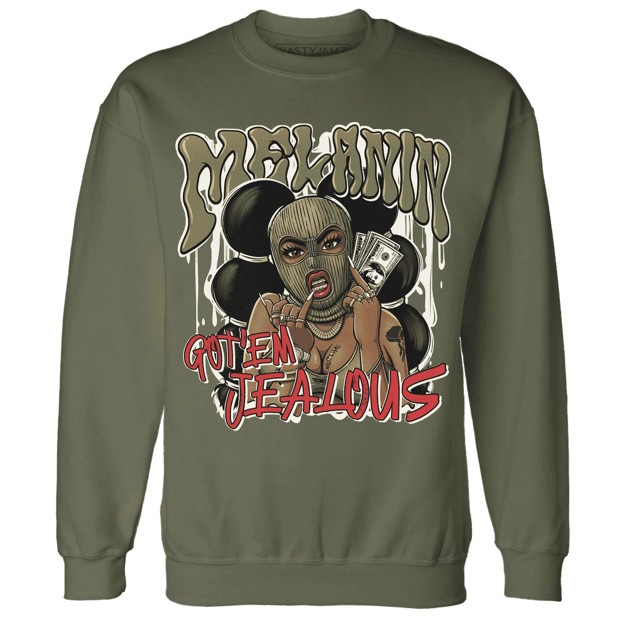 NastyJamz-Medium-Olive-1s-Sweatshirt-Match-Melanin-Got-Em-Jealous