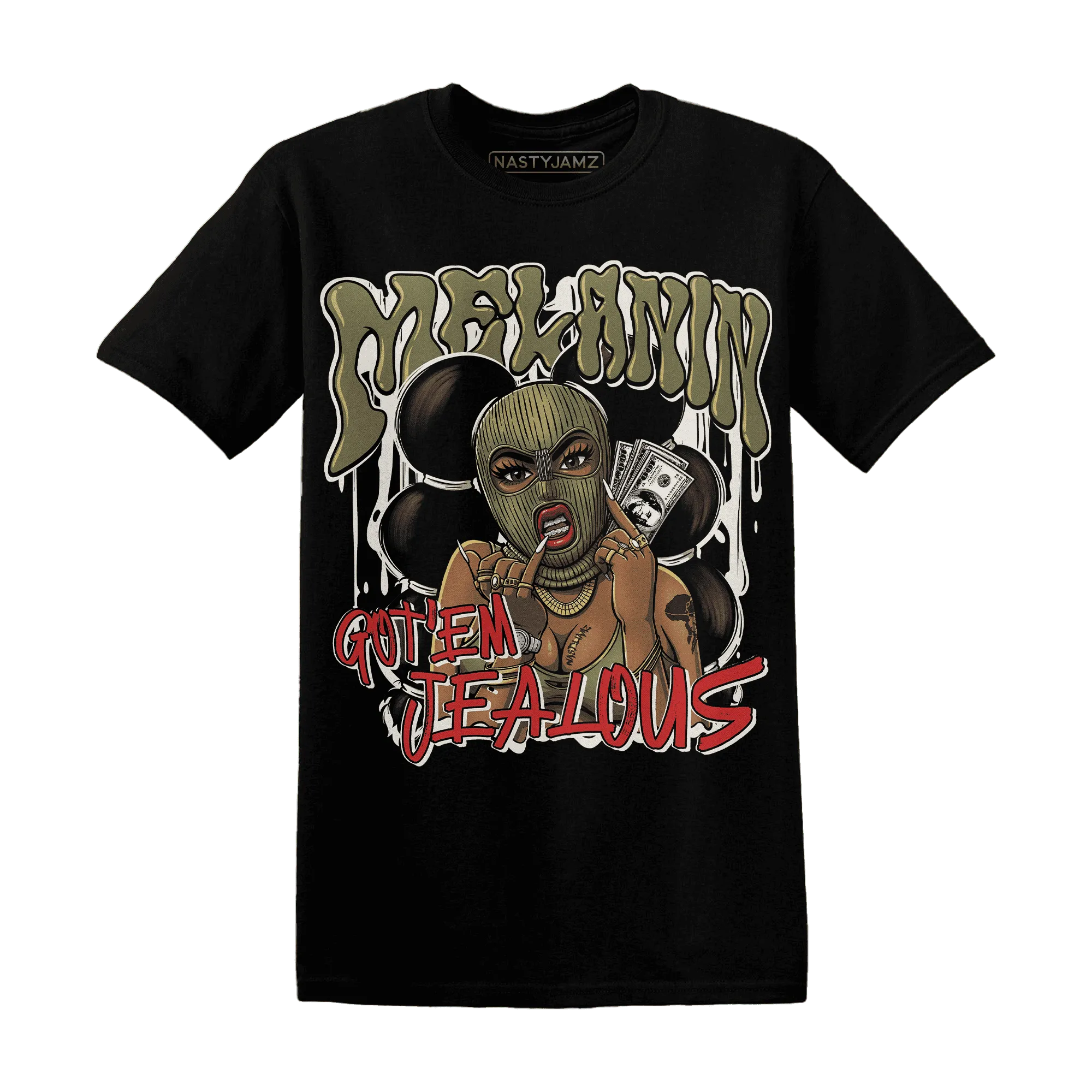 NastyJamz-Medium-Olive-1s-T-Shirt-Match-Melanin-Got-Em-Jealous