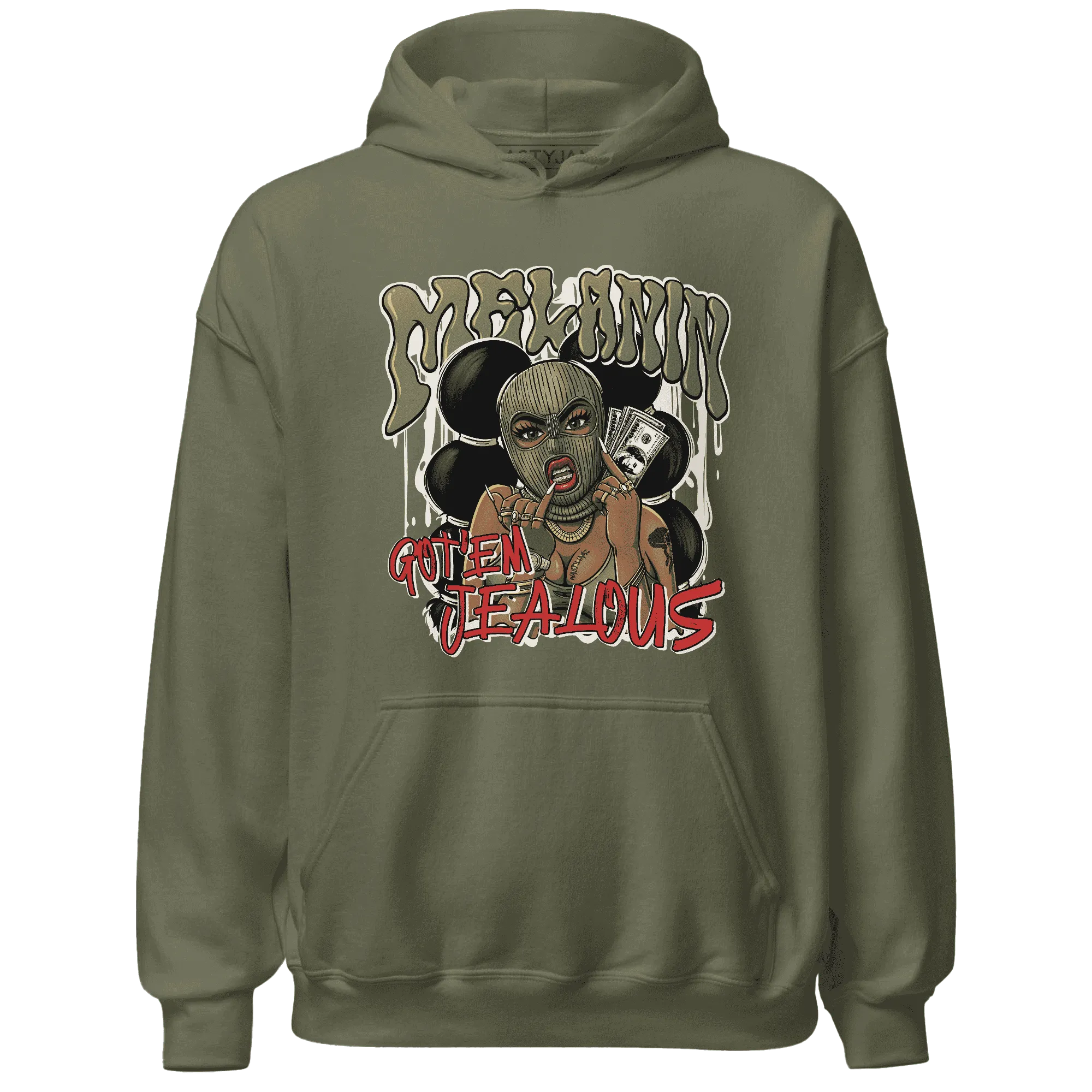 NastyJamz-Medium-Olive-1s-Hoodie-Match-Melanin-Got-Em-Jealous