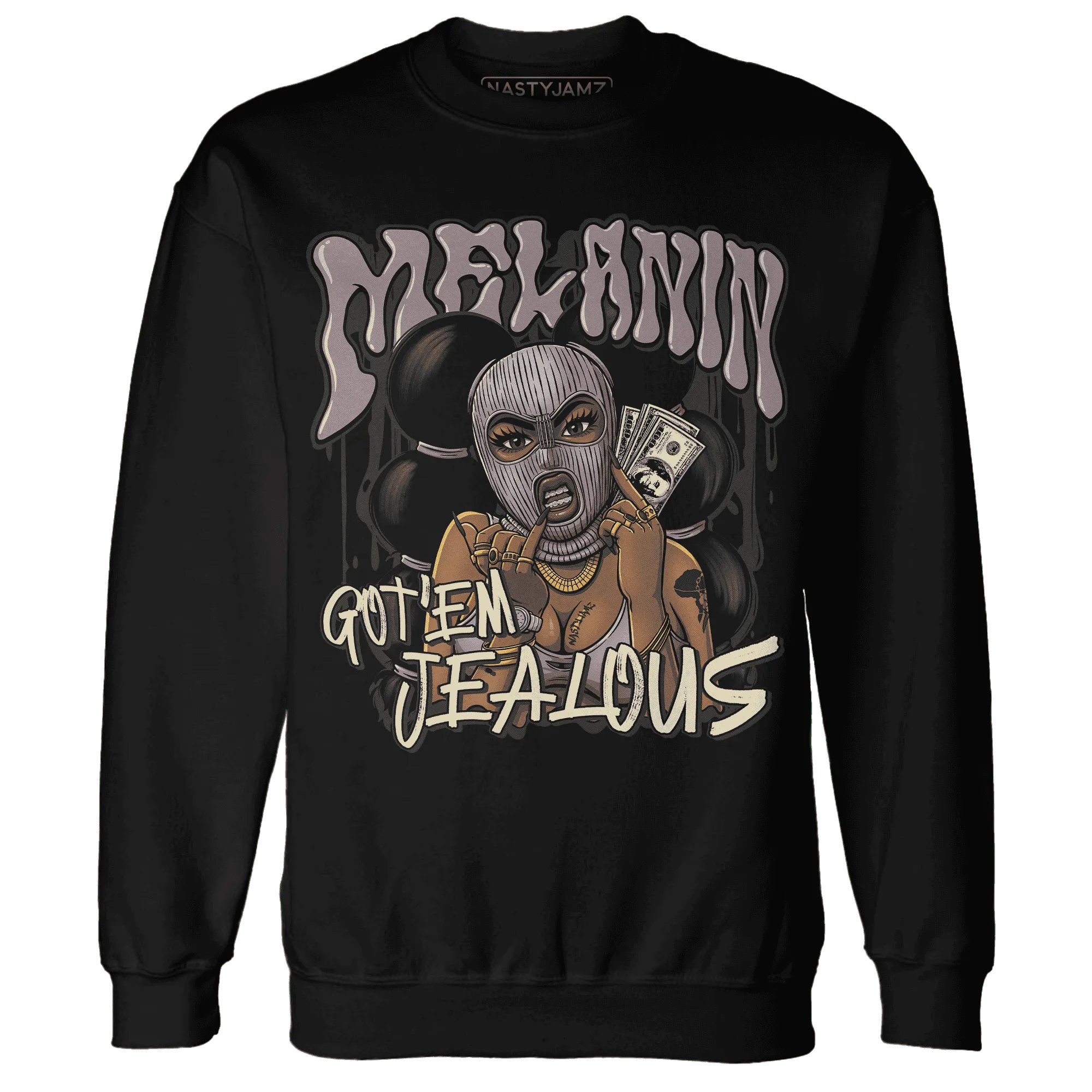 NastyJamz-Black-Violet-Ore-3s-Sweatshirt-Match-Melanin-Got-Em-Jealous