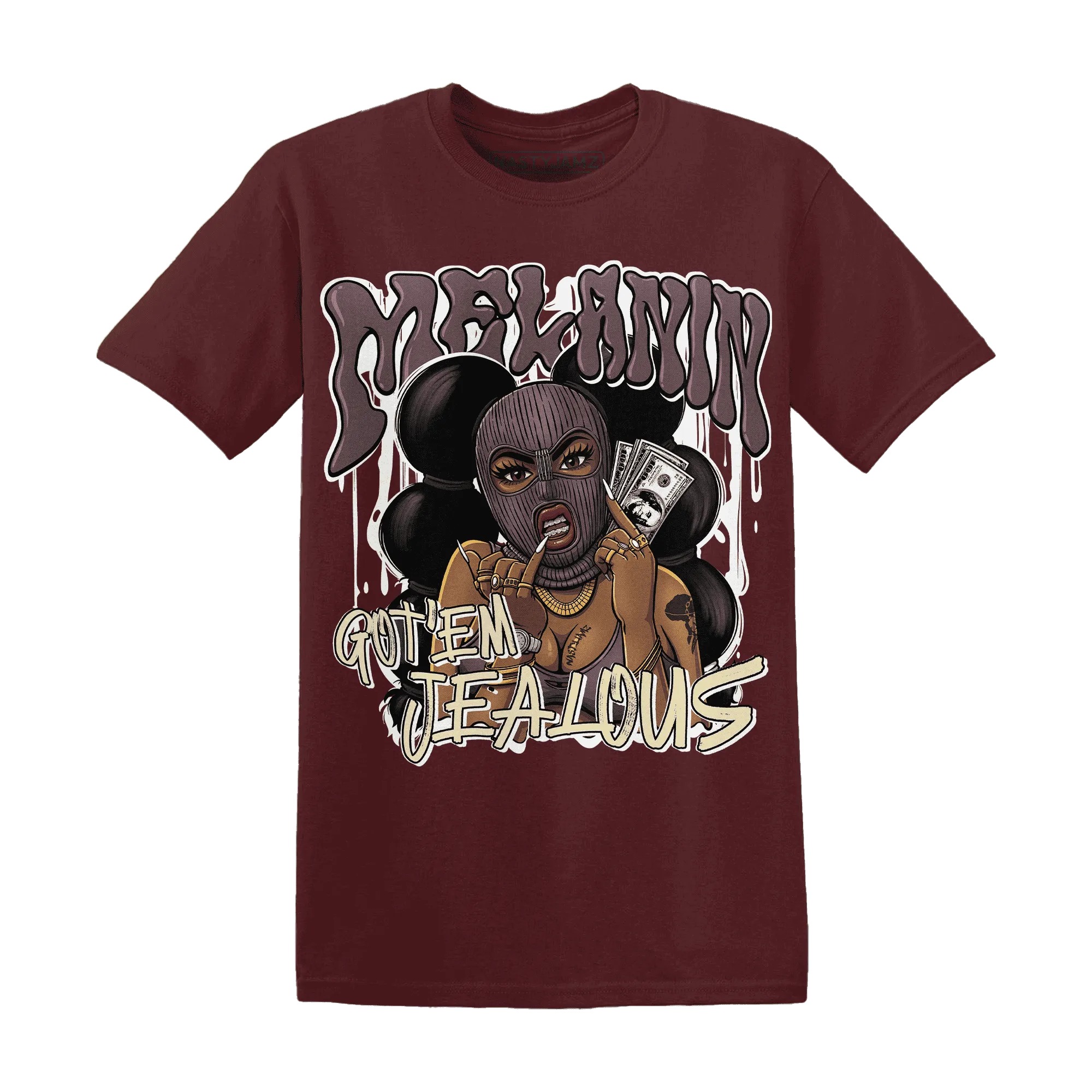 NastyJamz-Burgundy-Crush-3s-T-Shirt-Match-Melanin-Got-Em-Jealous