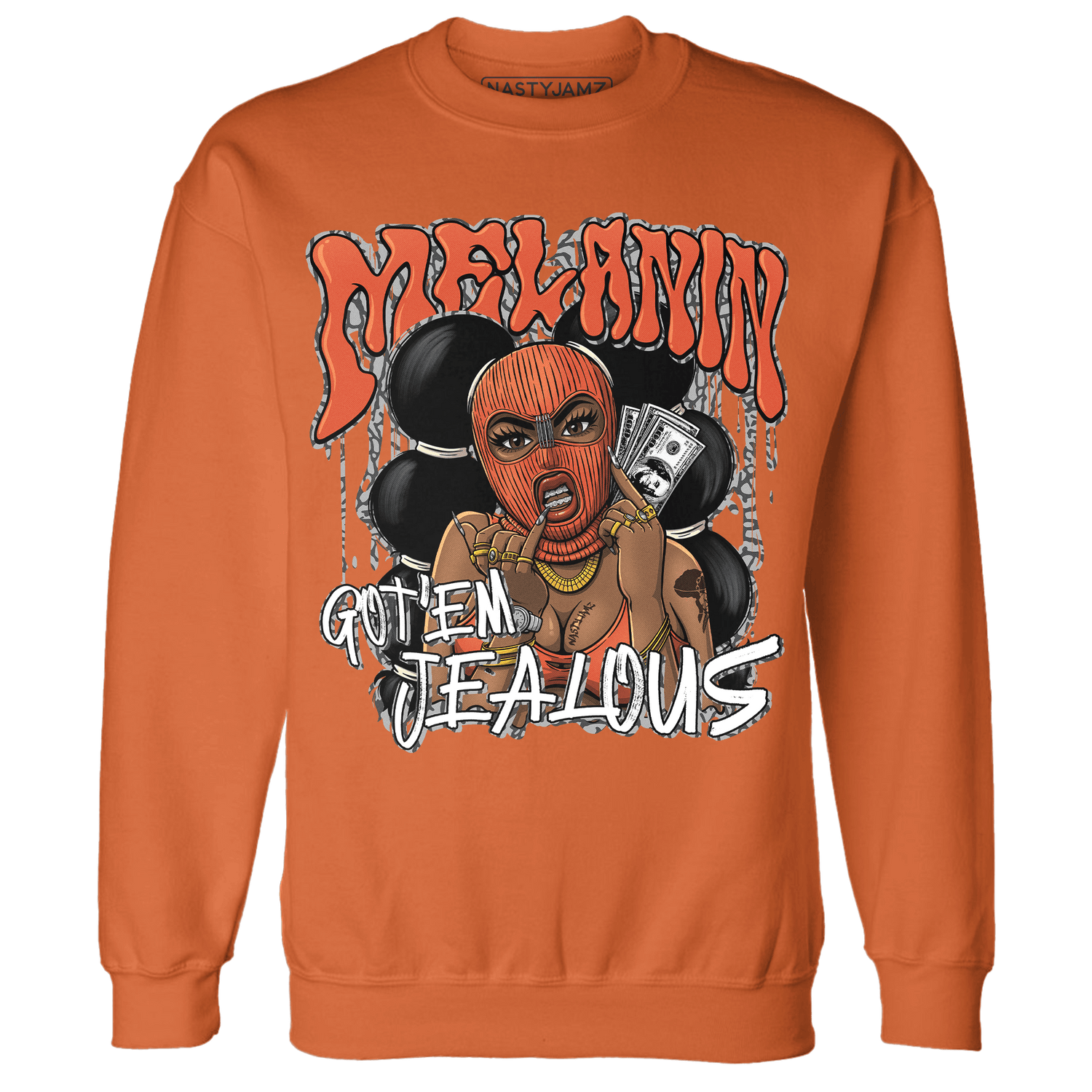 Georgia Peach 3s Sweatshirt Match Melanin Got Em Jealous - NastyJamz