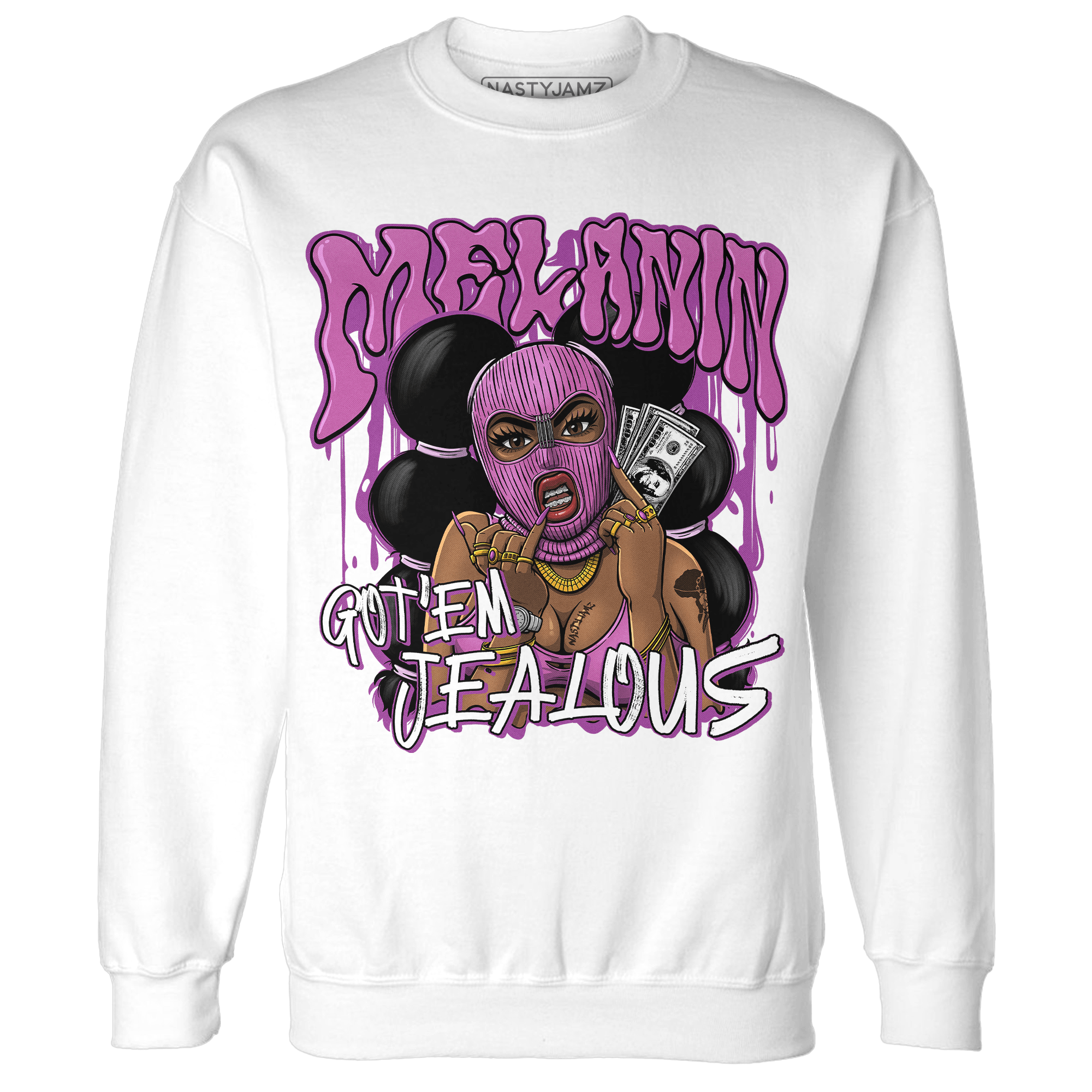 GS Hyper Violet 4s Sweatshirt Match Melanin Got Em Jealous - NastyJamz