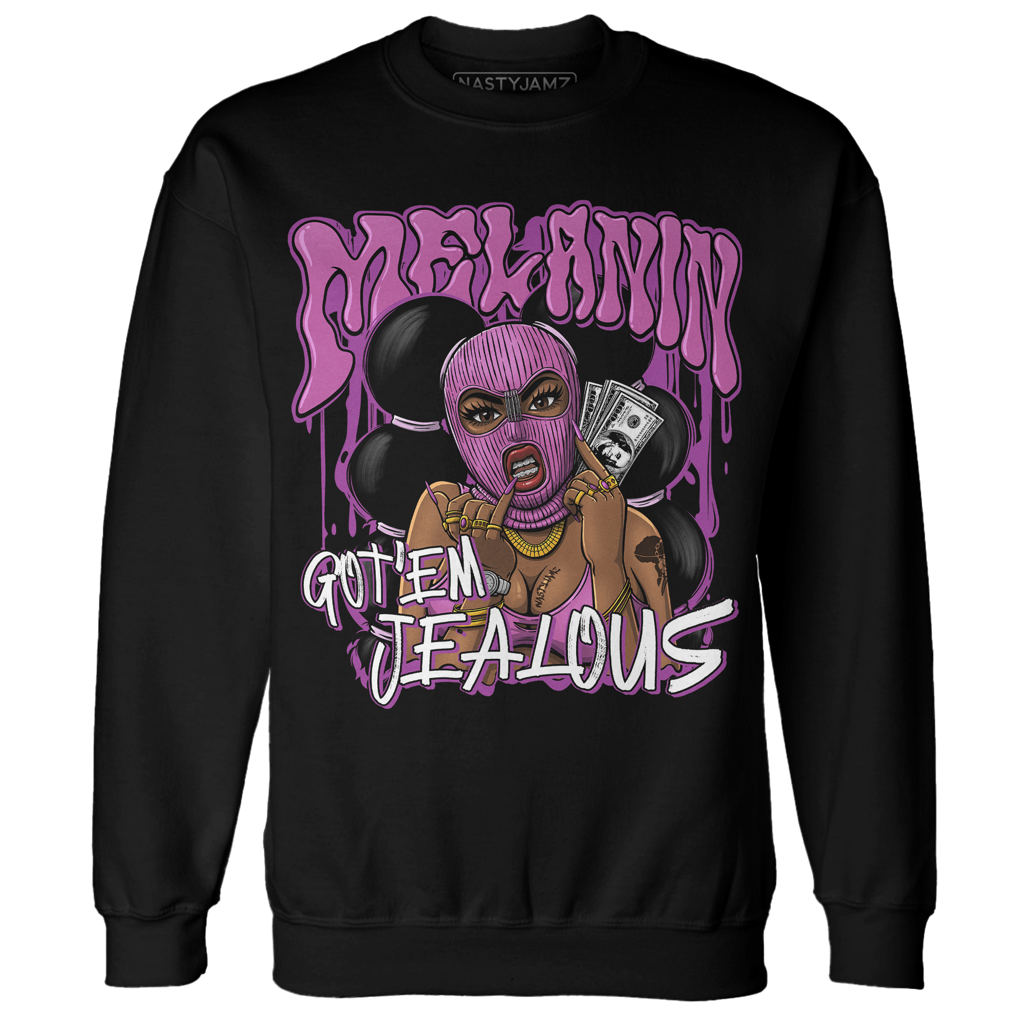 GS Hyper Violet 4s Sweatshirt Match Melanin Got Em Jealous - NastyJamz